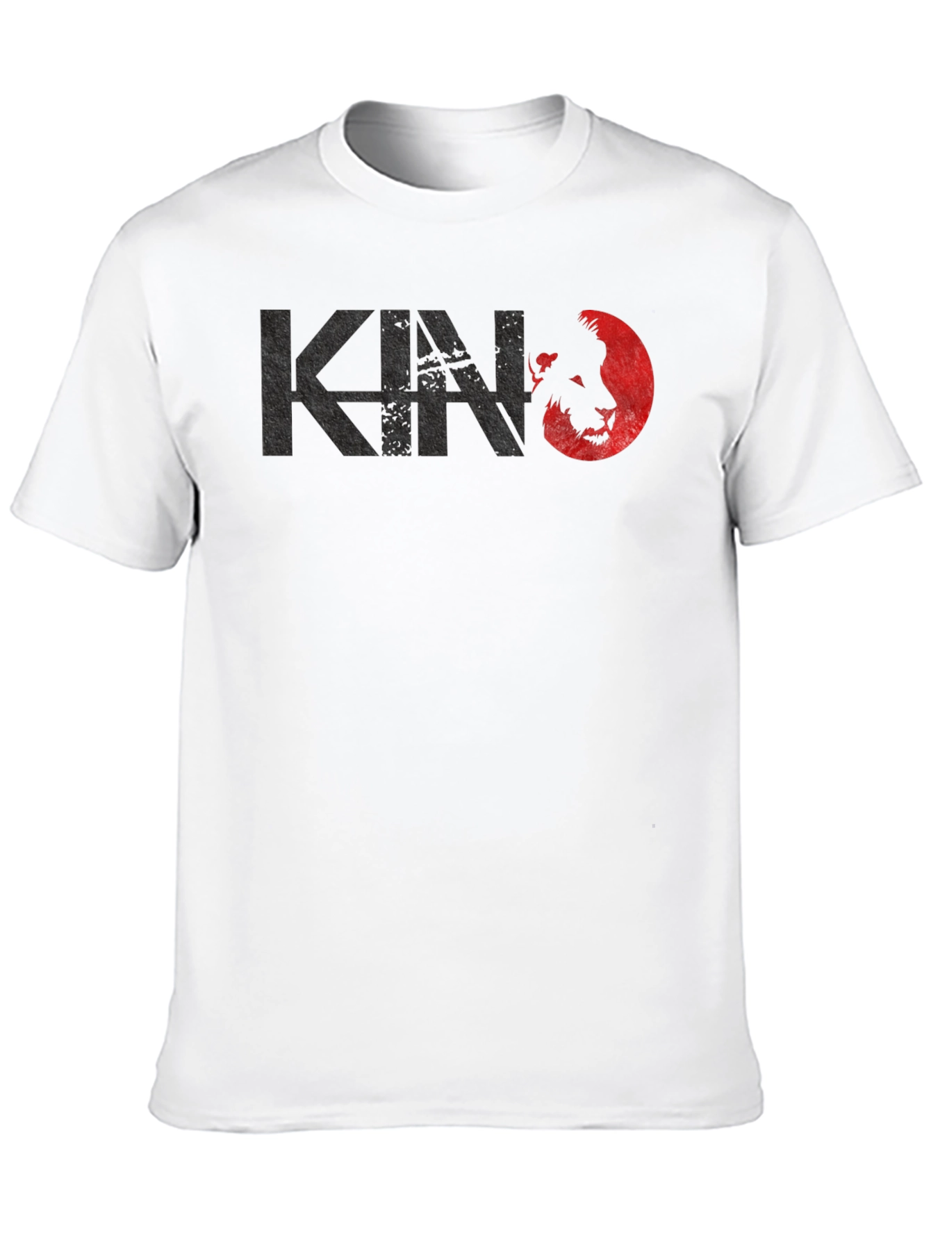 Kino Lion Graphic T-Shirt - Black Crew Neck Tee