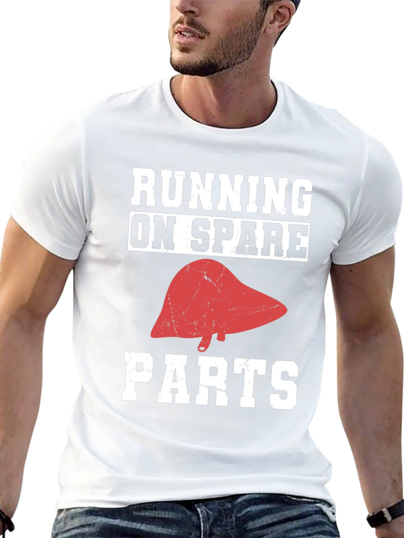 Running on Spare Parts T-Shirt Funny Liver Tee