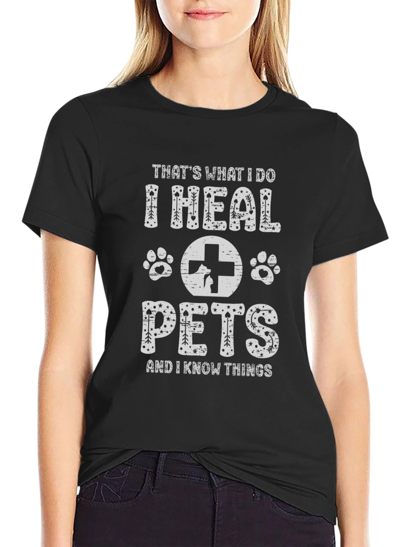 I Heal Pets Black T-Shirt