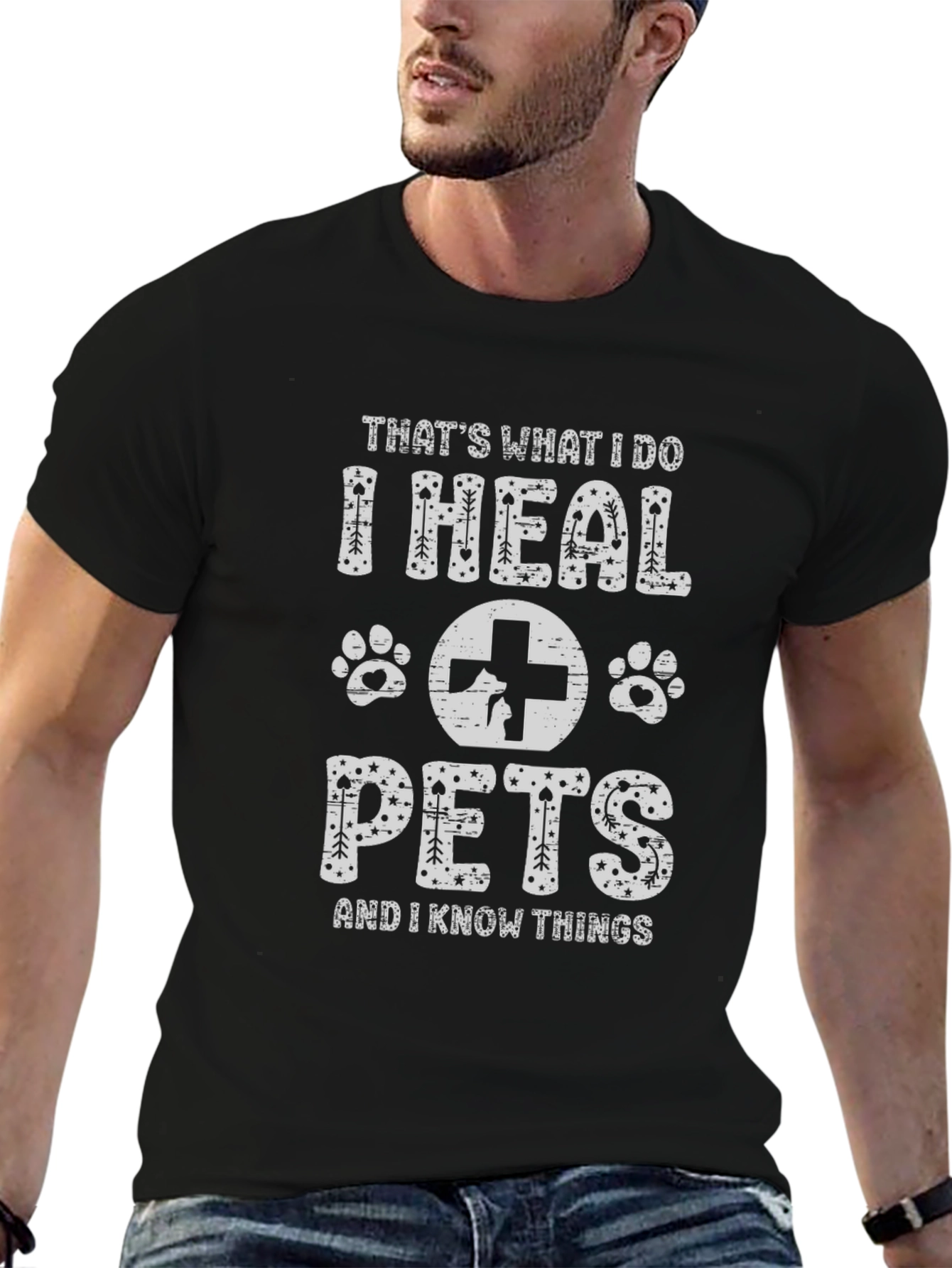 I Heal Pets Black T-Shirt