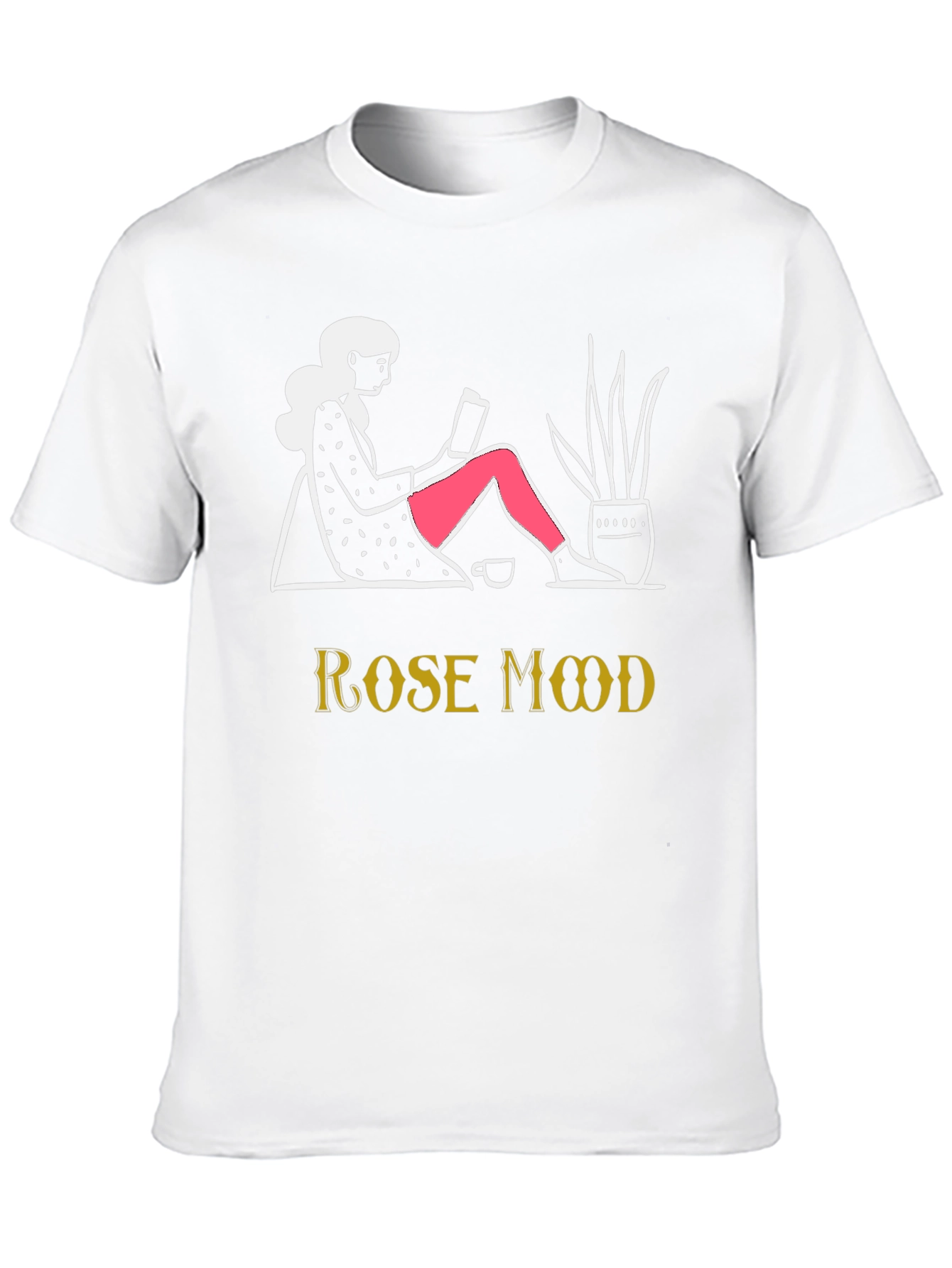Rose Mood T-Shirt - Cozy Book Reader Design