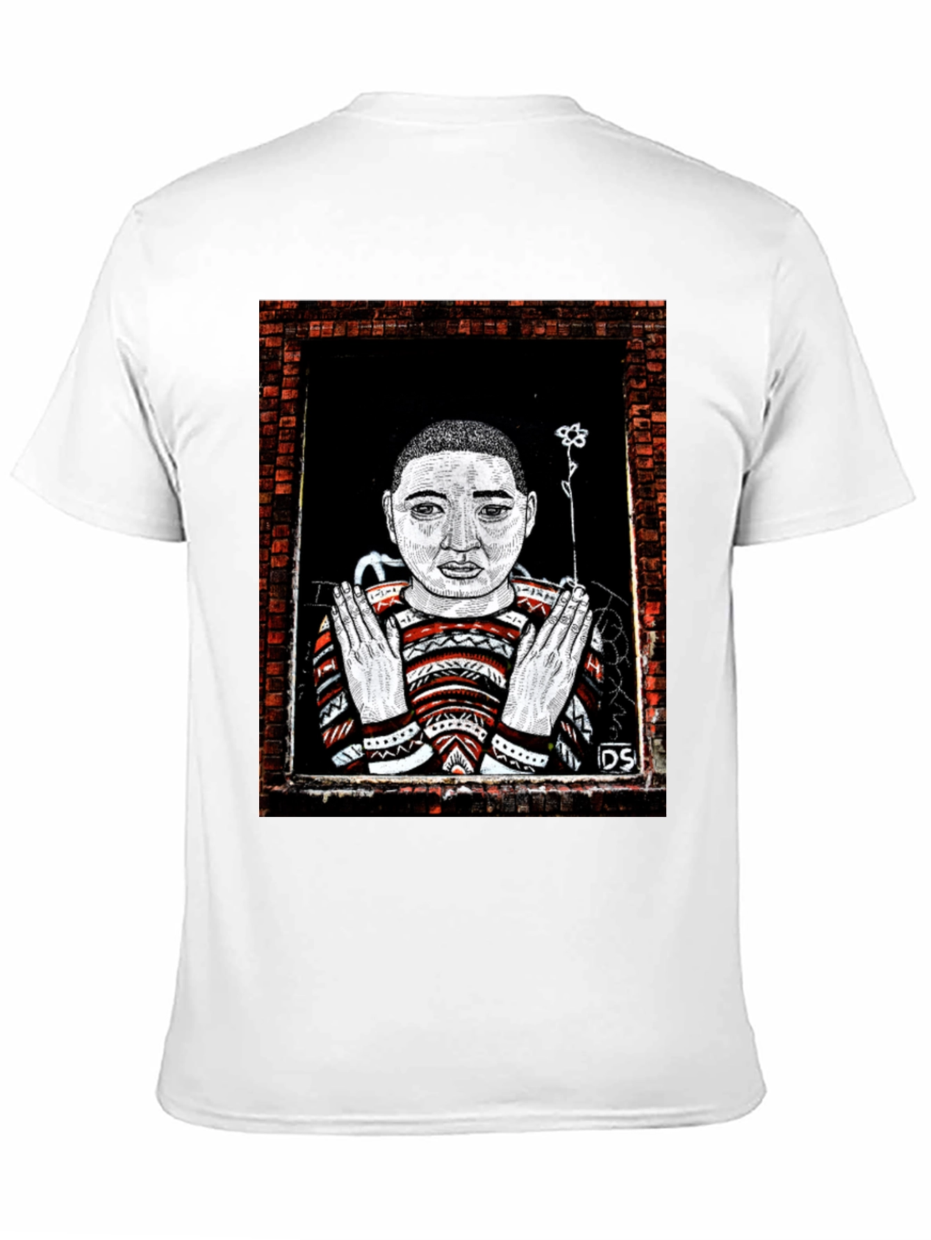 Unique Graphic Print Tee - Artistic Portrait Design