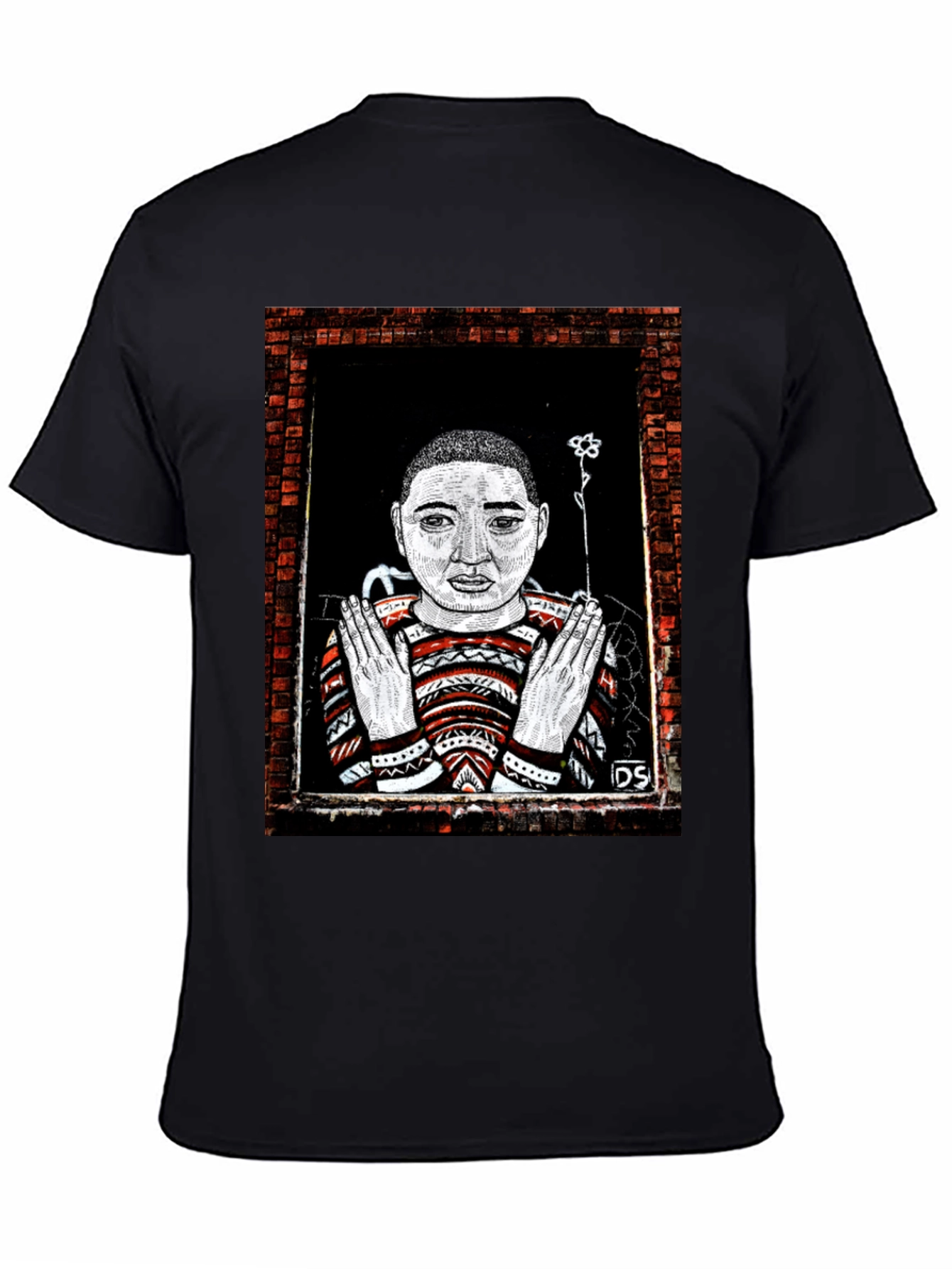 Unique Graphic Print Tee - Artistic Portrait Design