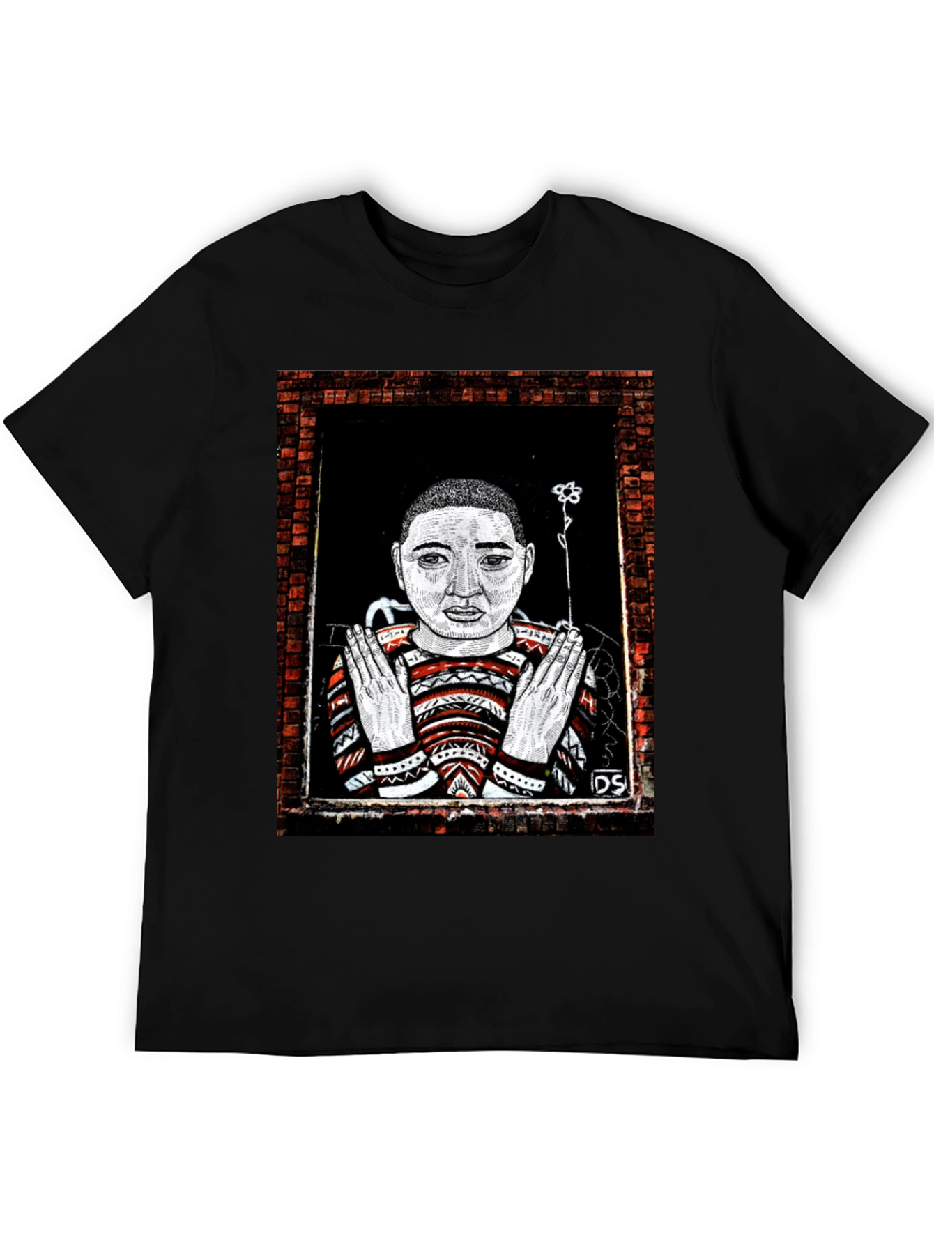 Unique Graphic Print Tee - Artistic Portrait Design