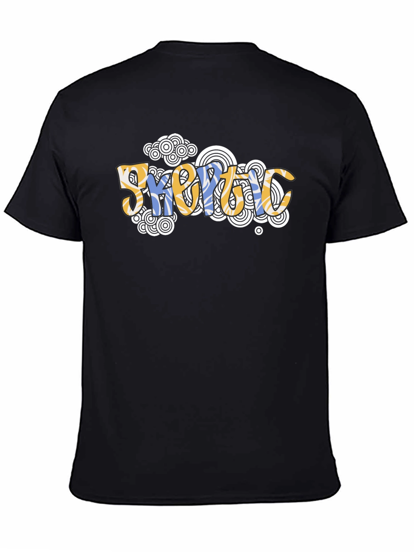 Geometric Psychedelic Style Black T-Shirt