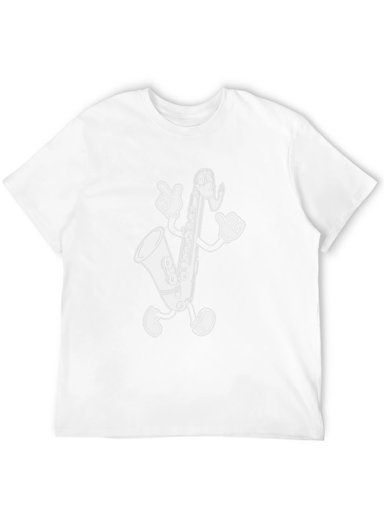 Cartoon Saxophone Black T-Shirt