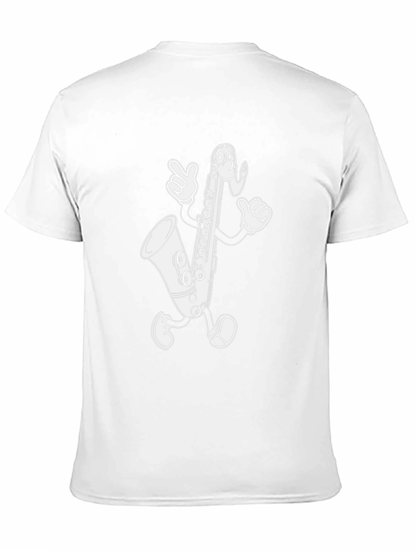Cartoon Saxophone Black T-Shirt