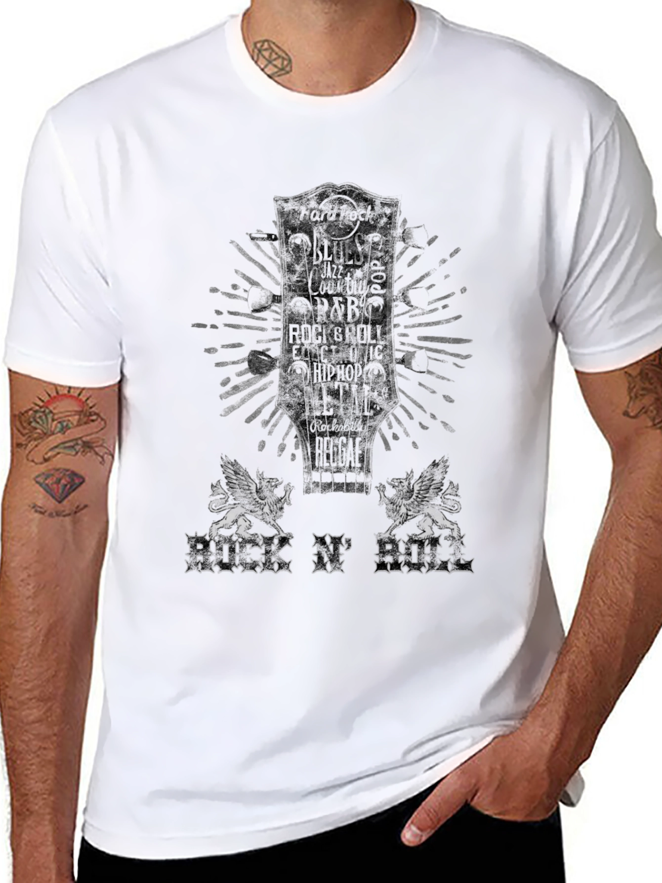 Rock n Roll Graphic Tee - Black