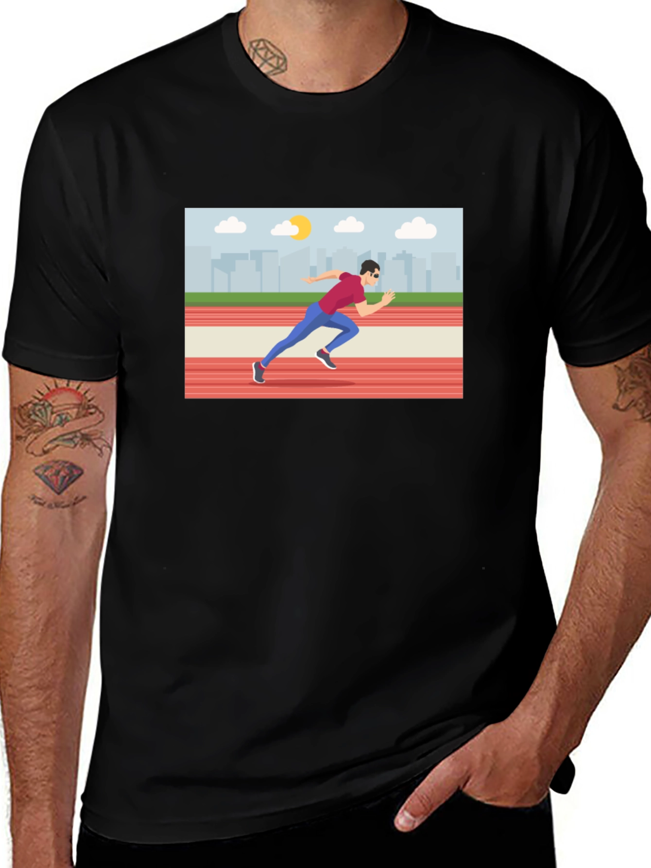 Runner Graphic Tee - Black T-Shirt