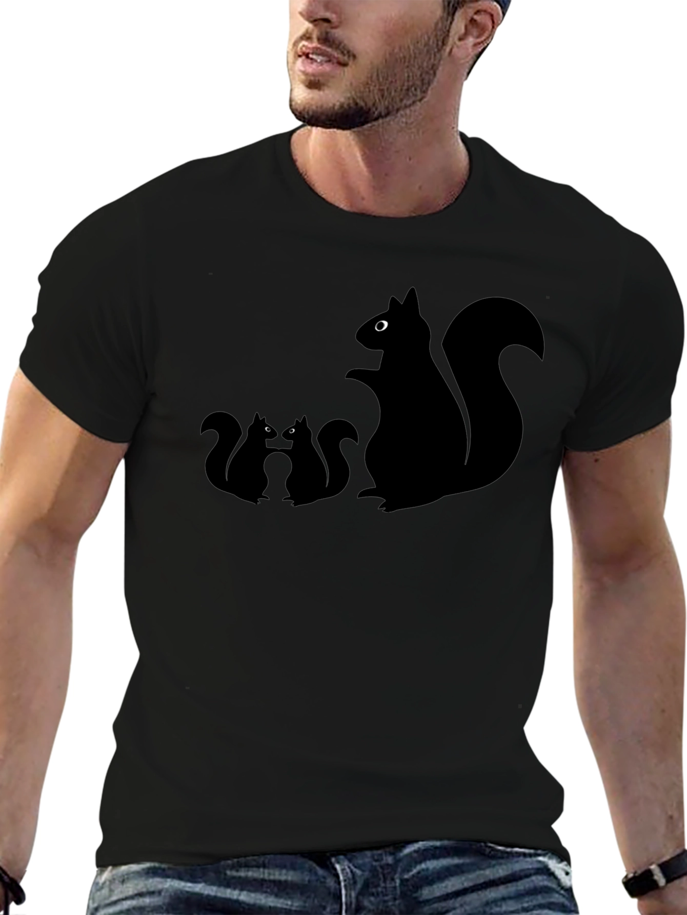 Squirrel T-Shirt - Black Graphic Tee