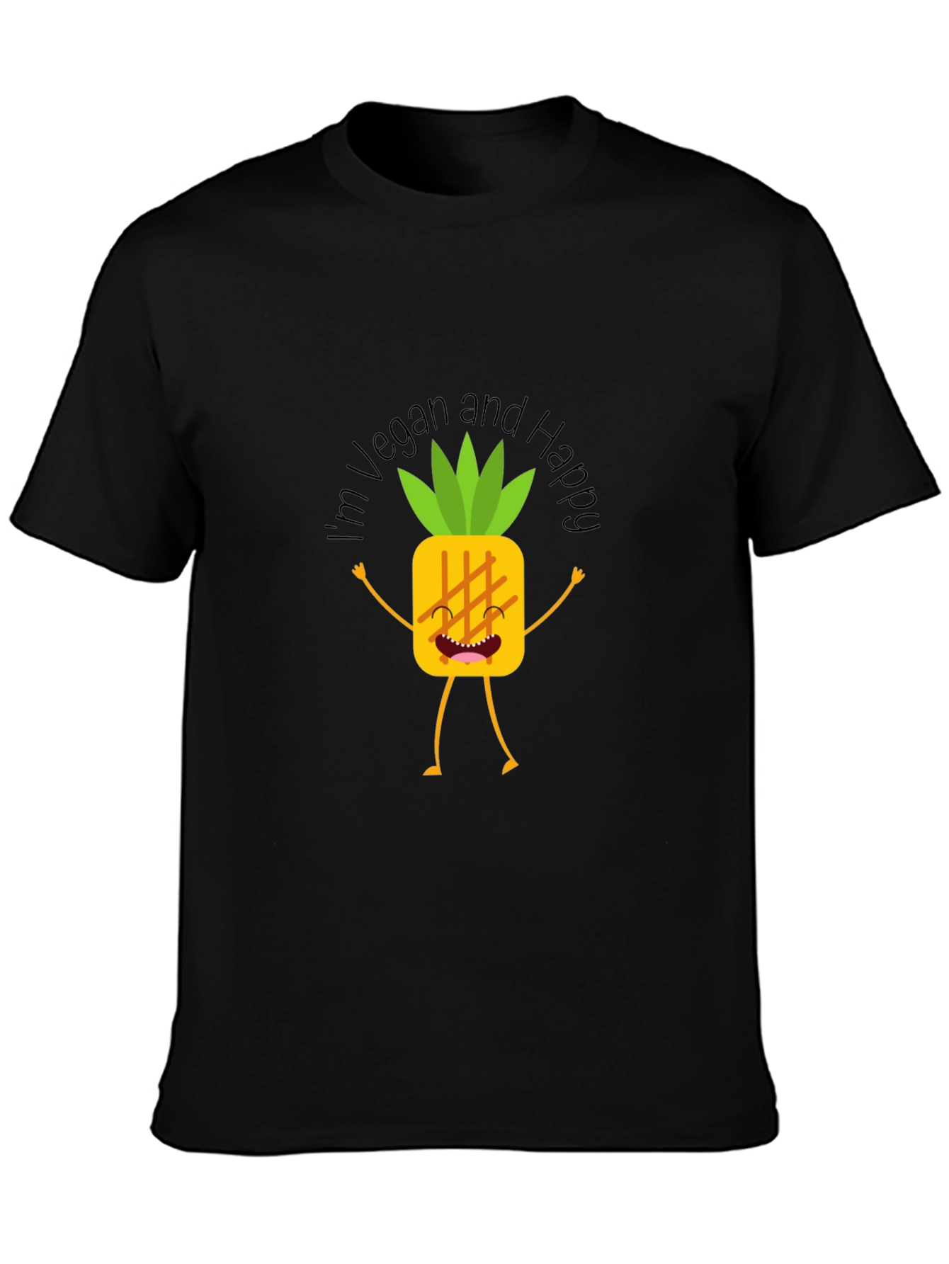 Vegan Pineapple Graphic Tee - Happy & Healthy Lifestyle!