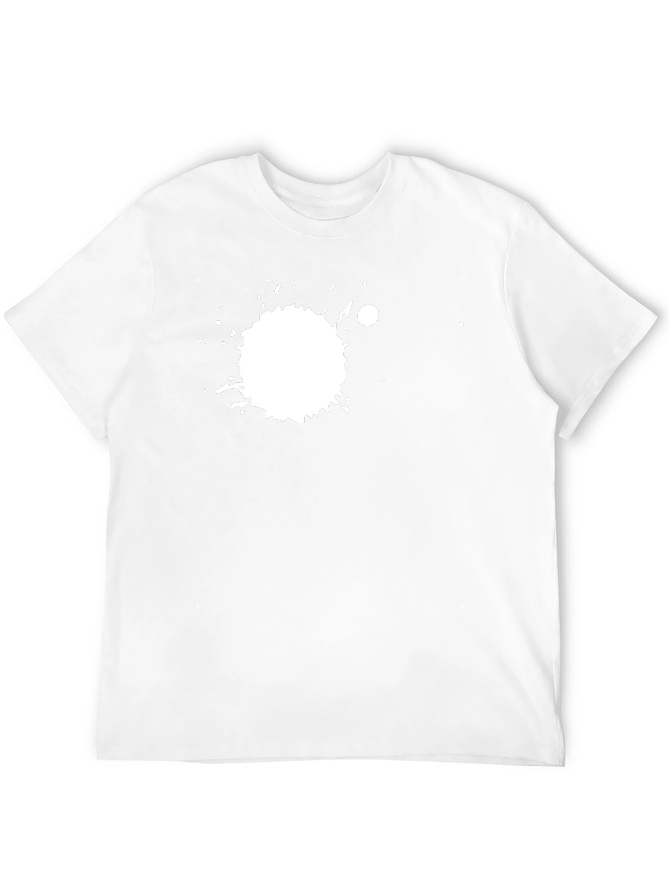 Black Tee with White Splatter Graphic Print