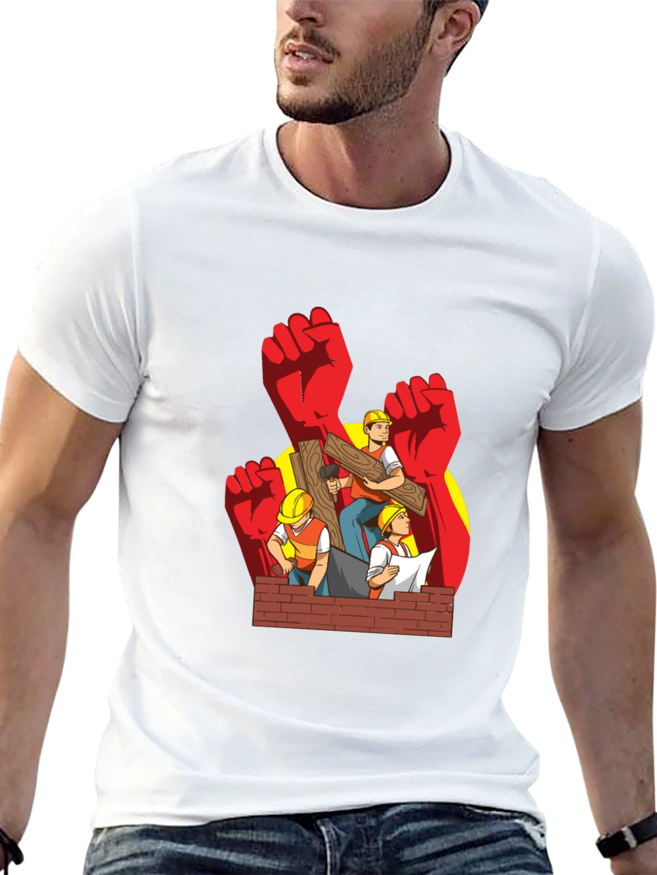 Construction Worker Graphic T-Shirt