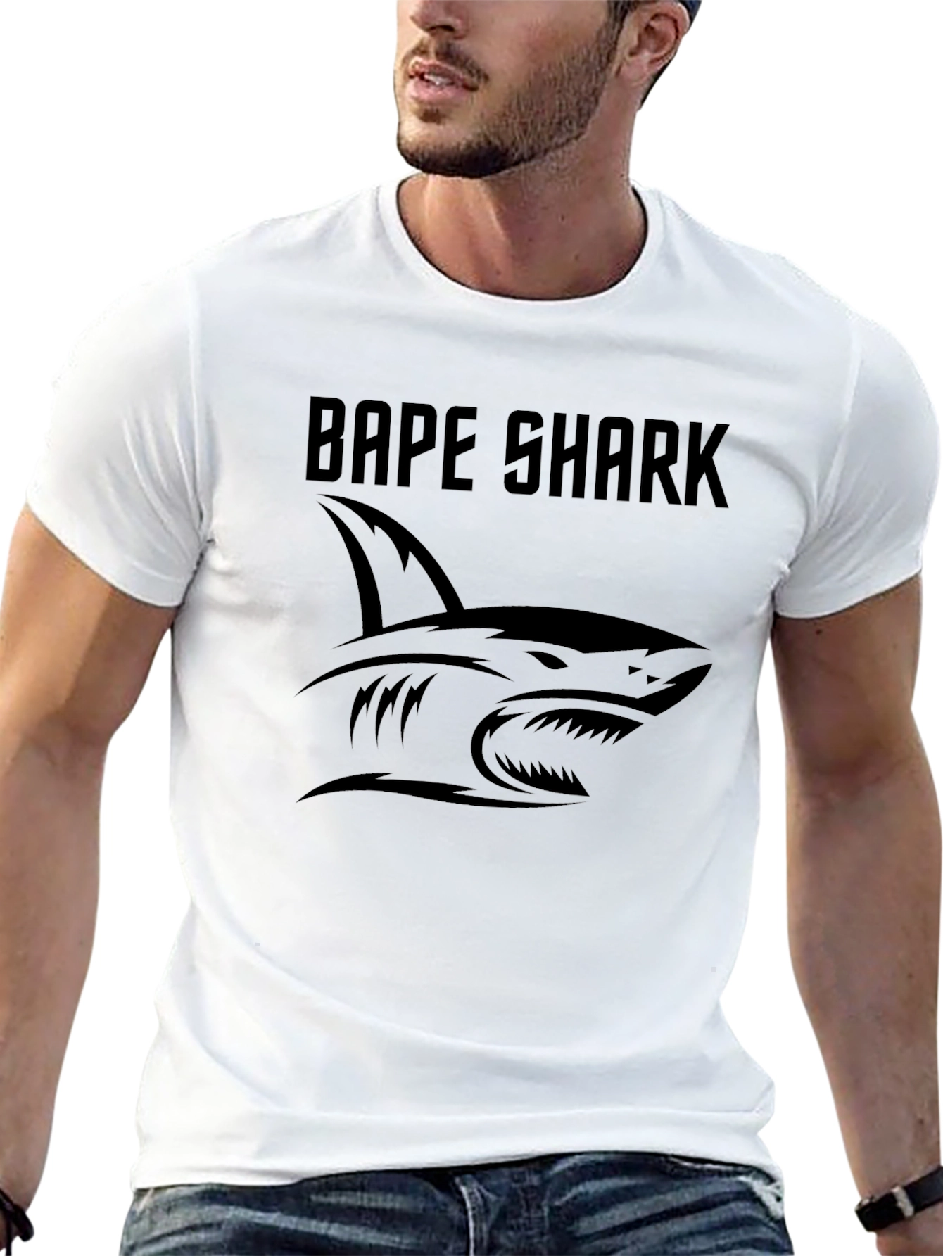 Bape Shark Graphic Tee - Classic Black