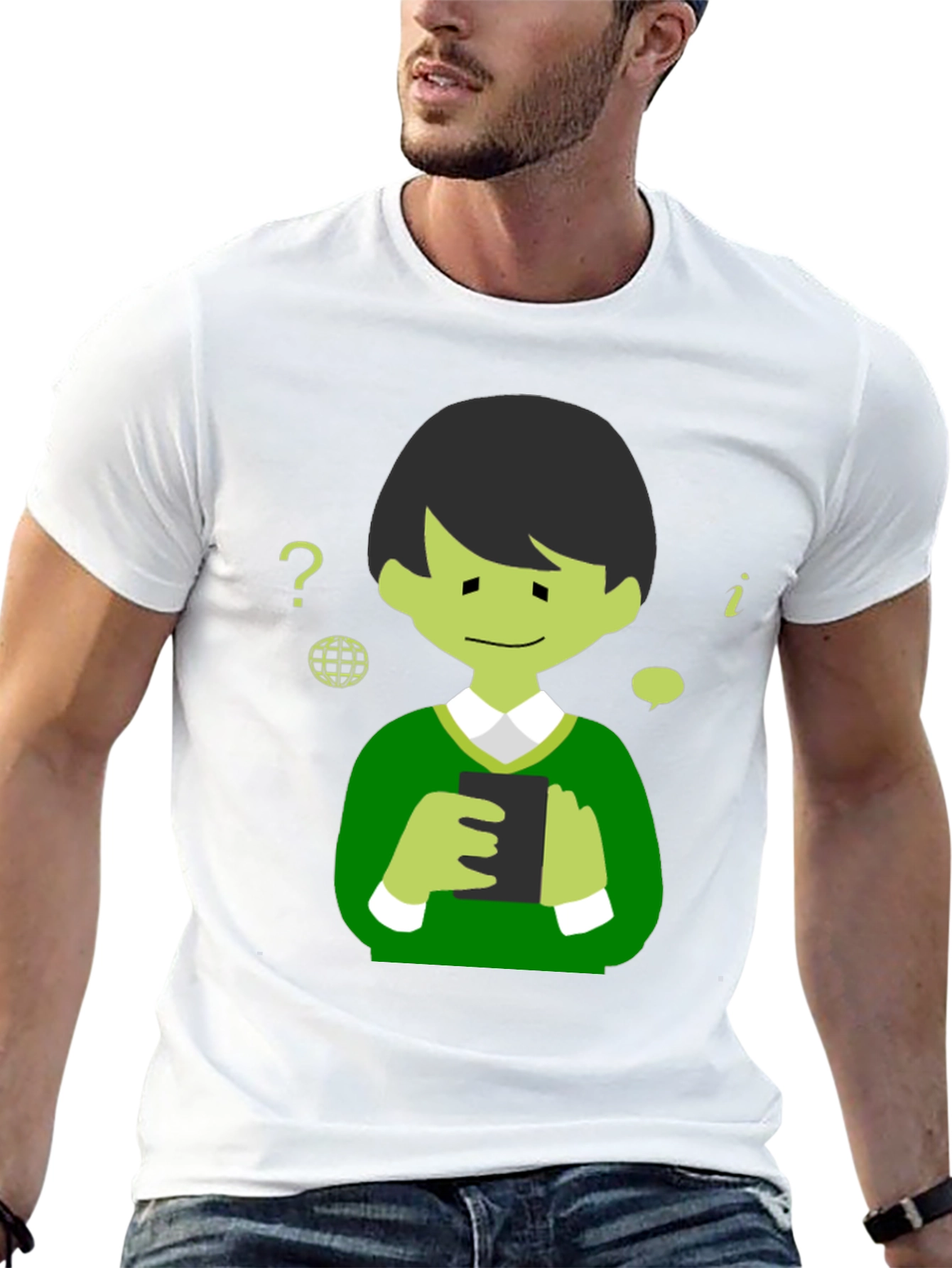 Cartoon Character Graphic Tee - Black Cotton Shirt