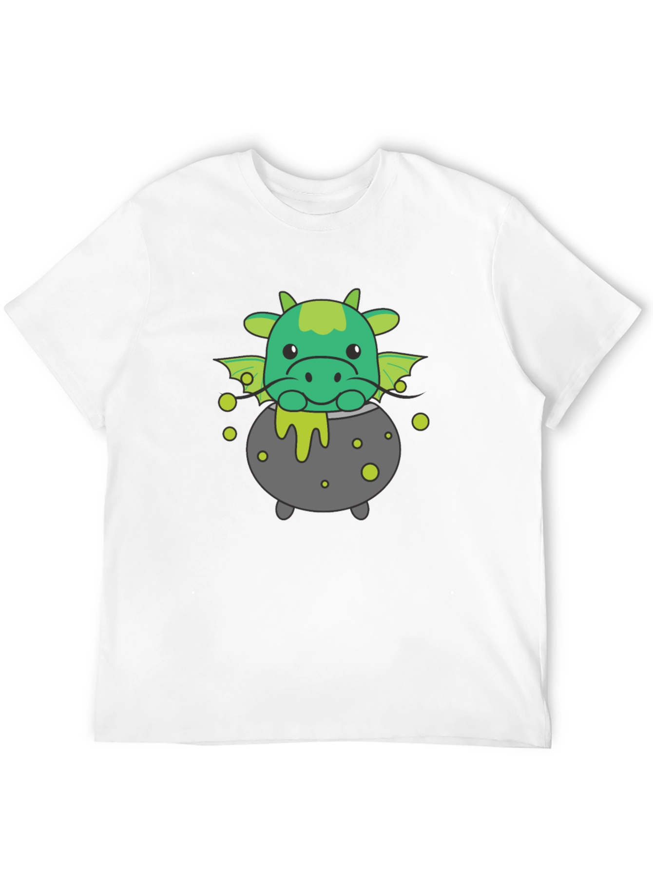 Cute Dragon Cauldron Black T-Shirt