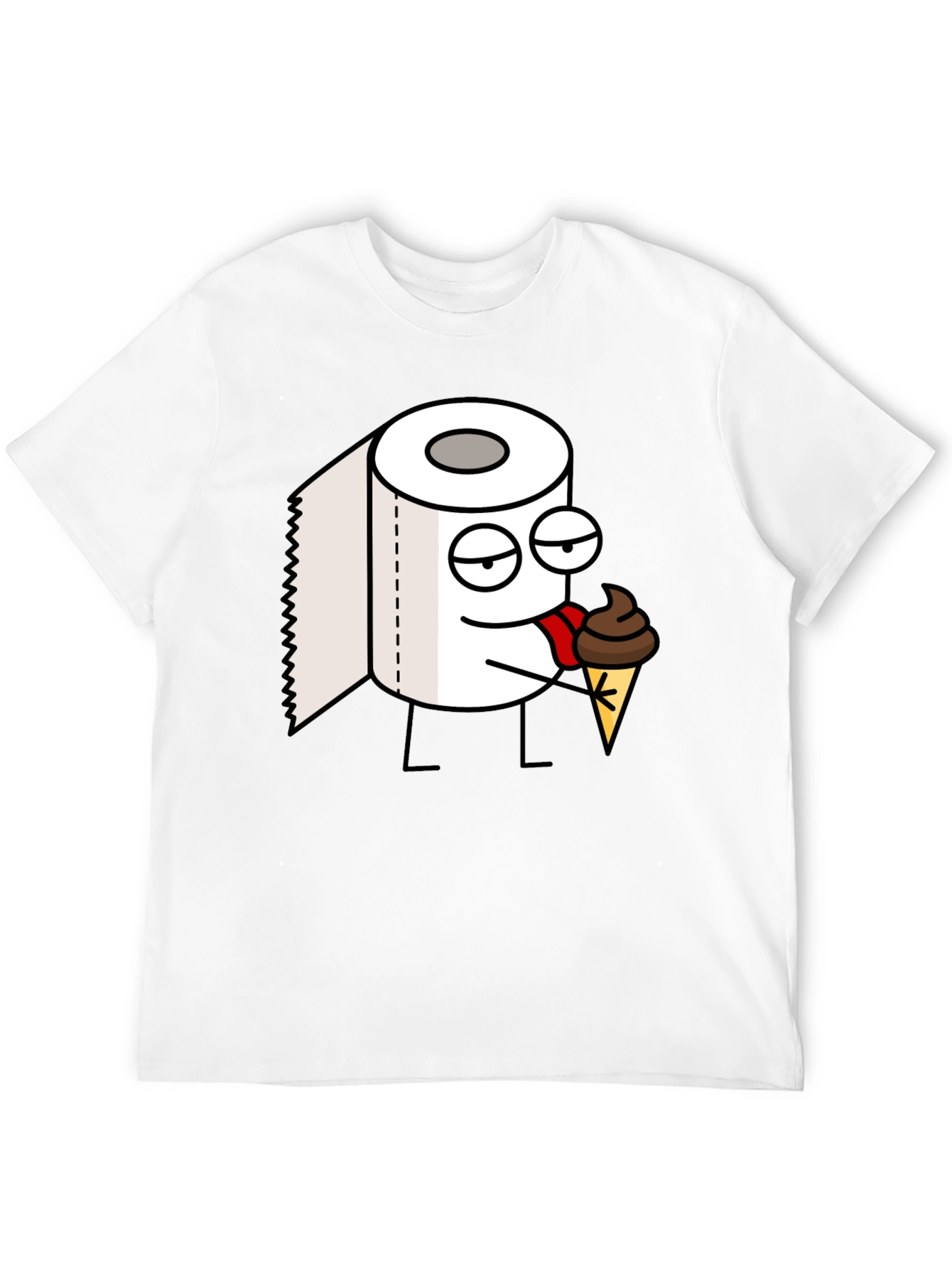 Toilet Paper Ice Cream Funny Black T-Shirt