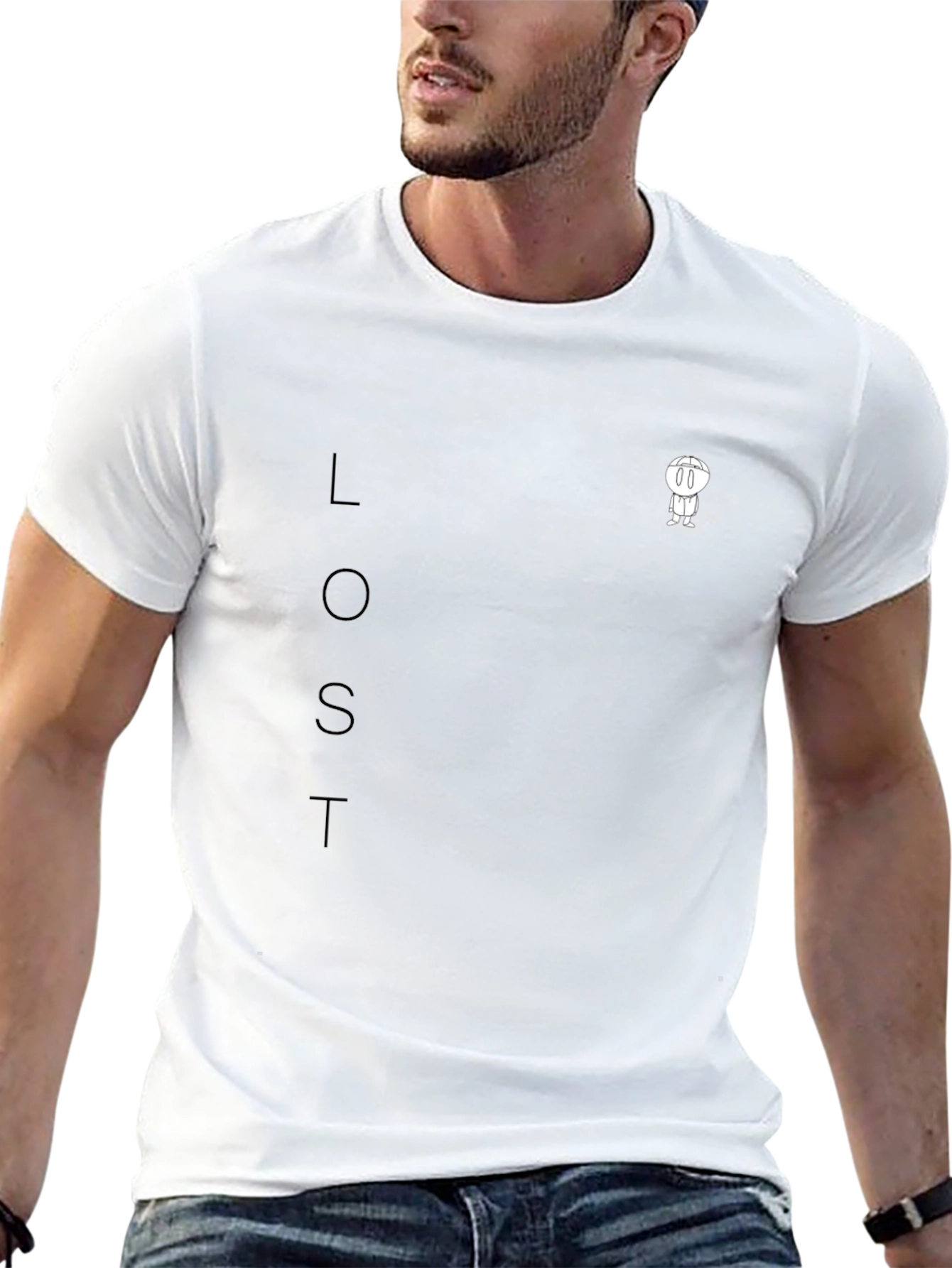 Lost Tee - Minimalist Black Graphic T-Shirt