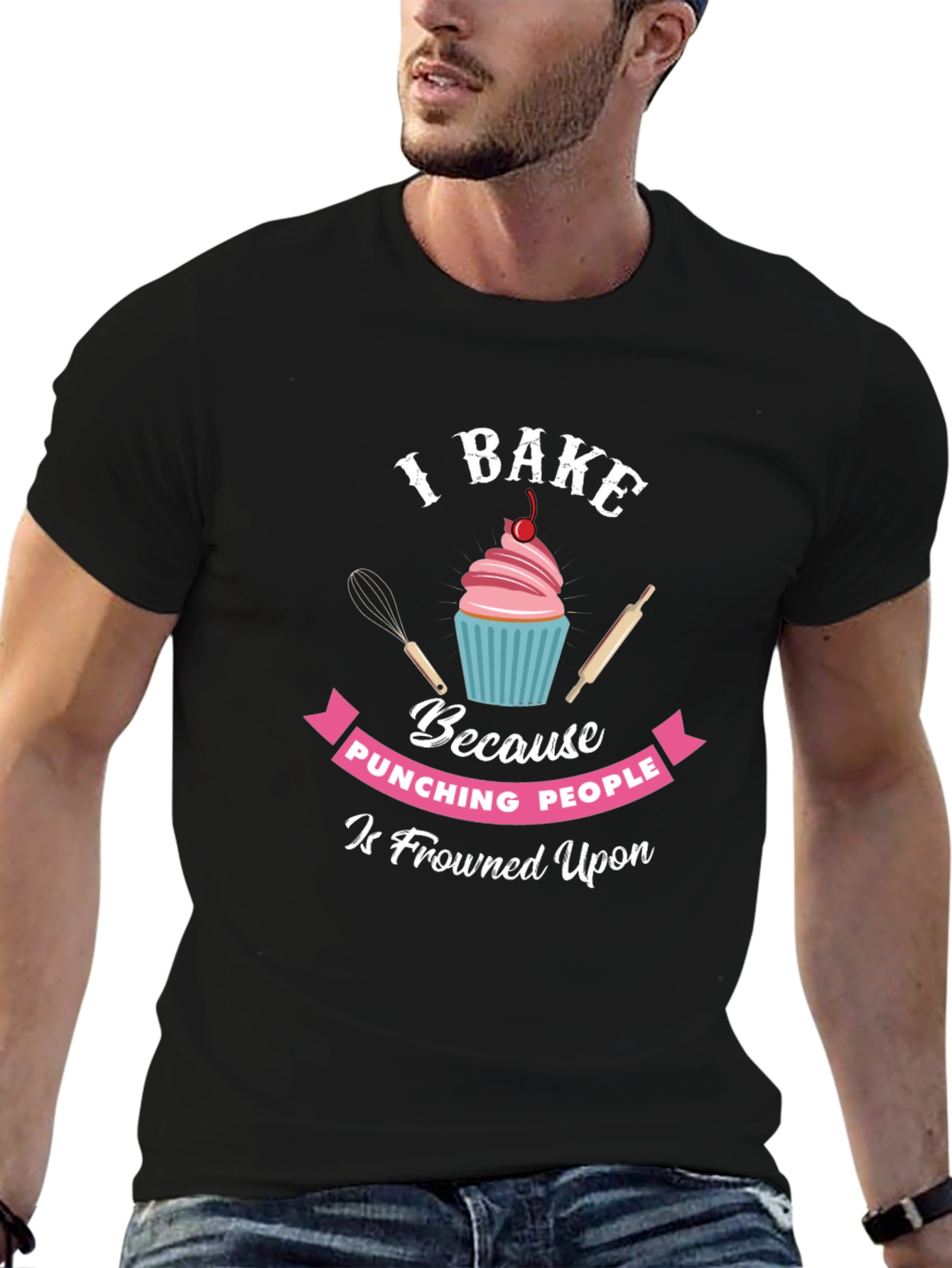 I Bake Because Punching People Is Frowned Upon T-Shirt