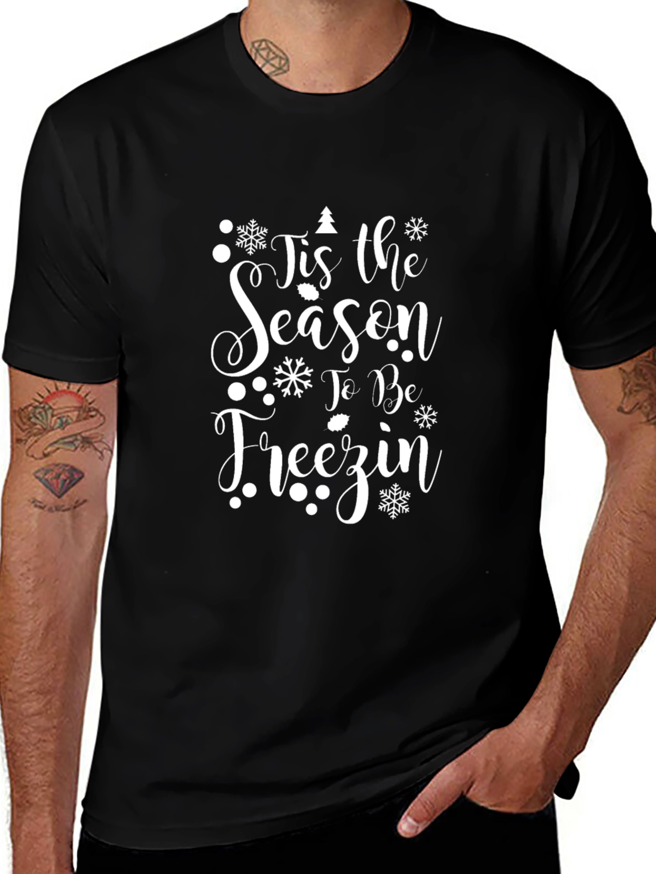 Tis the Season to be Freezin Black Graphic Tee