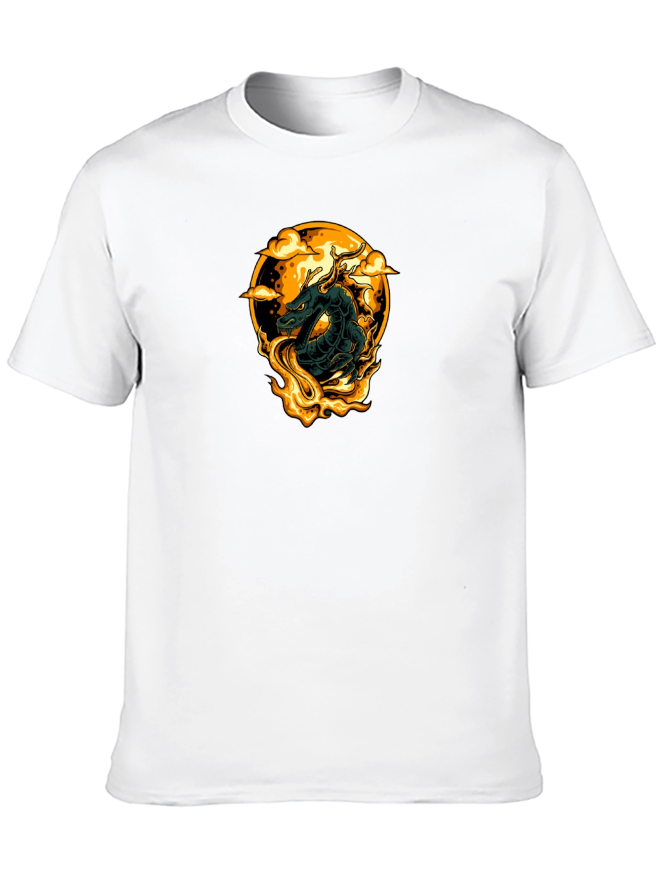 Dragon Fire Graphic Tee - Black Cotton Comfort