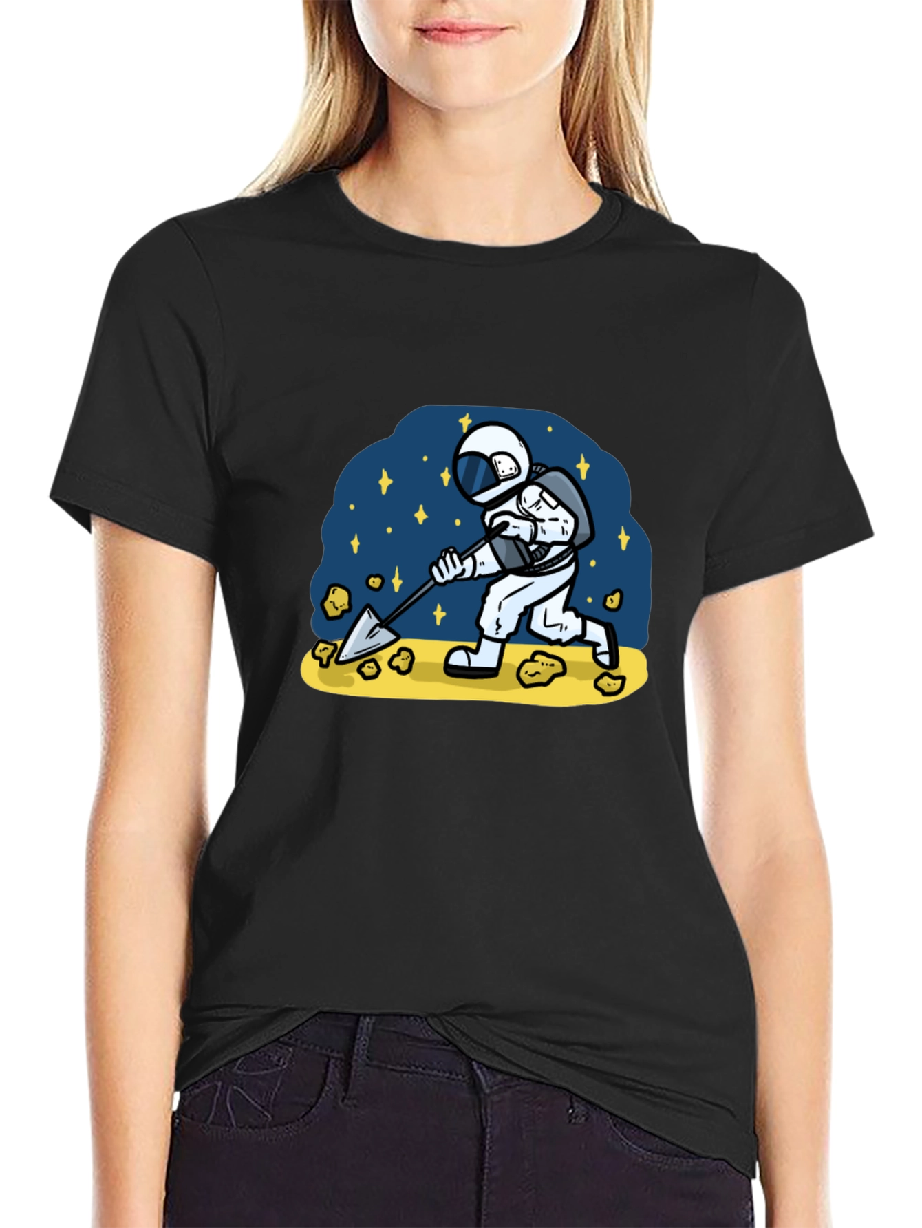 Astronaut Mining T-Shirt - Space Adventure Tee