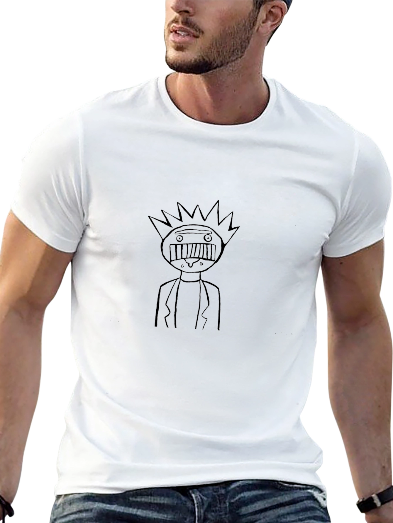 Funny Cartoon Graphic Print Black T-Shirt