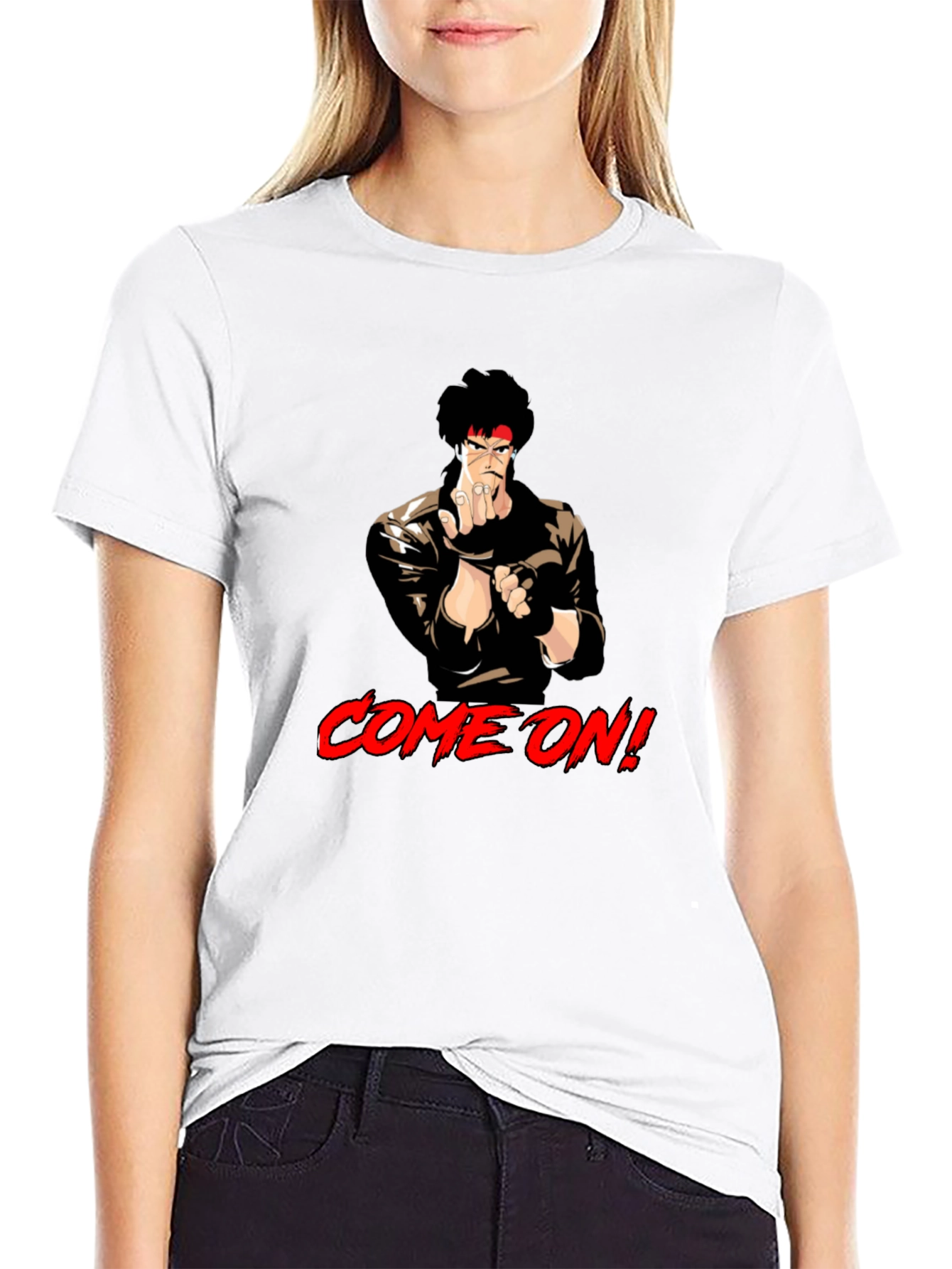 Retro Anime Fighter T-Shirt - Come On!