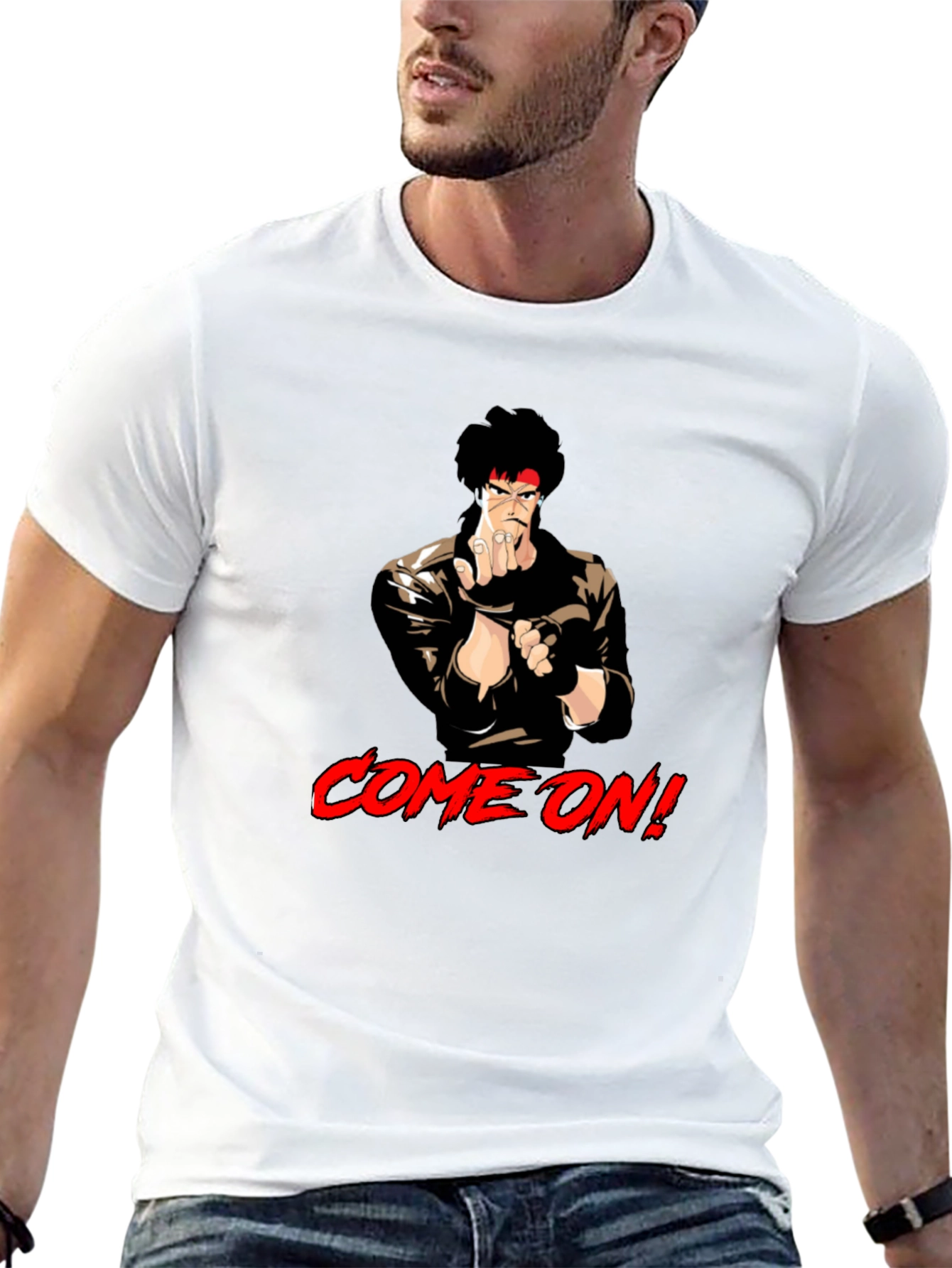 Retro Anime Fighter T-Shirt - Come On!