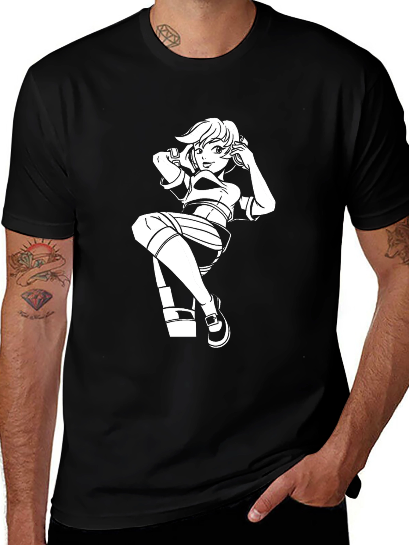 Graphic Anime Girl T-Shirt - Stylish Cotton Tee