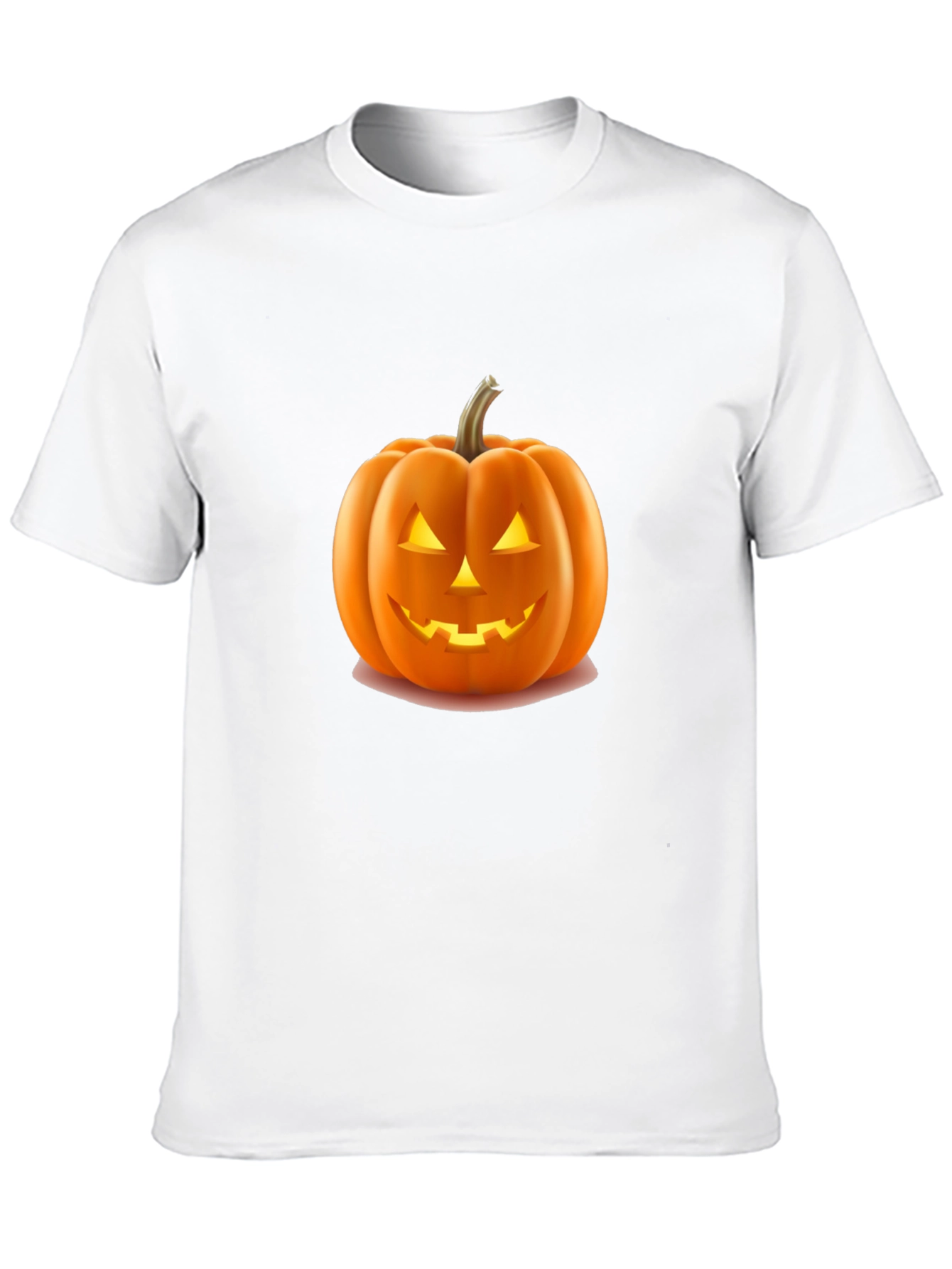 Halloween Pumpkin Graphic Tee - Black Cotton Shirt
