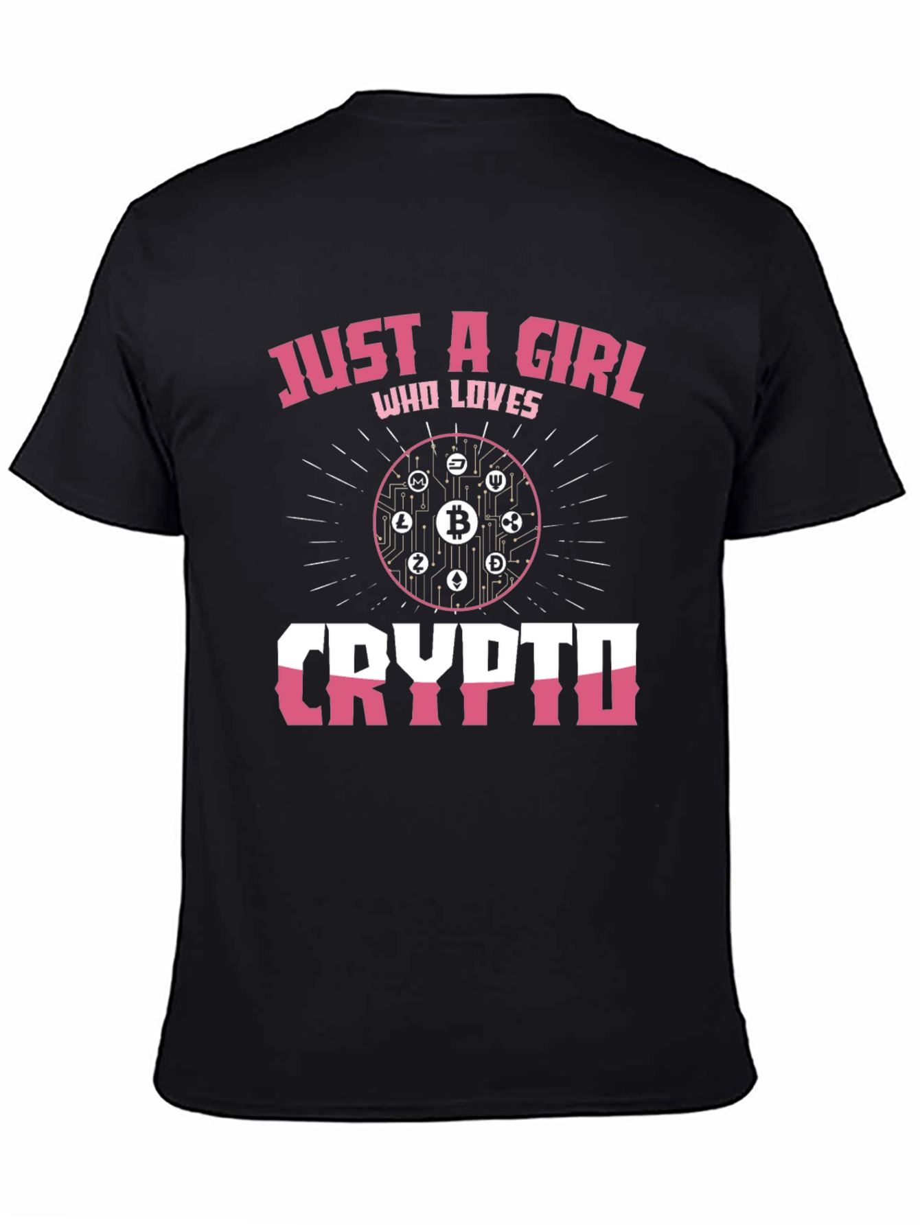 Just A Girl Who Loves Crypto Black T-Shirt