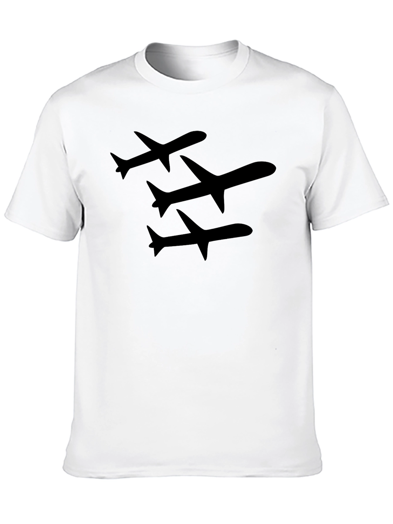 Airplane Silhouette Graphic Black T-Shirt