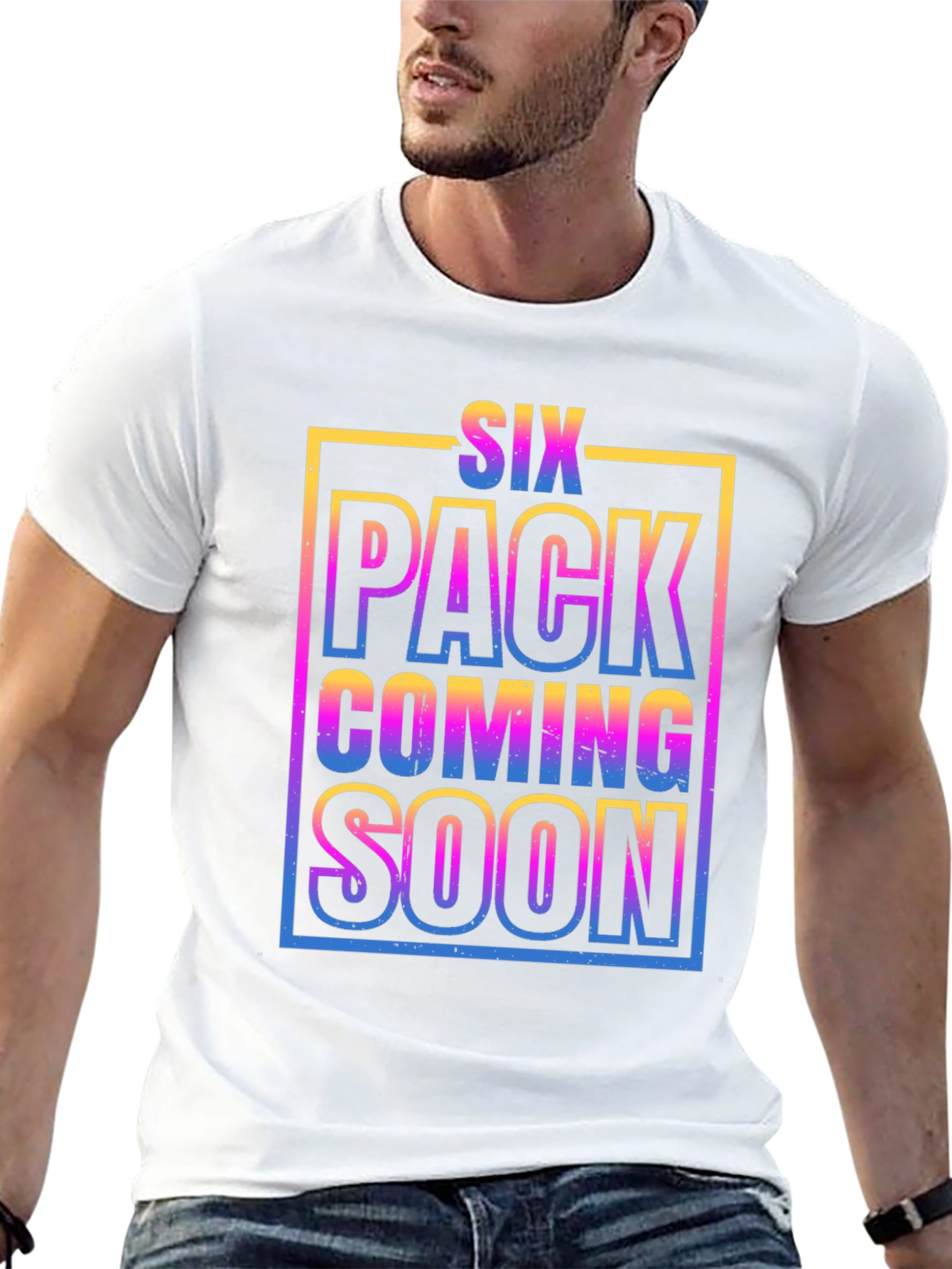 Six Pack Coming Soon Graphic T-Shirt