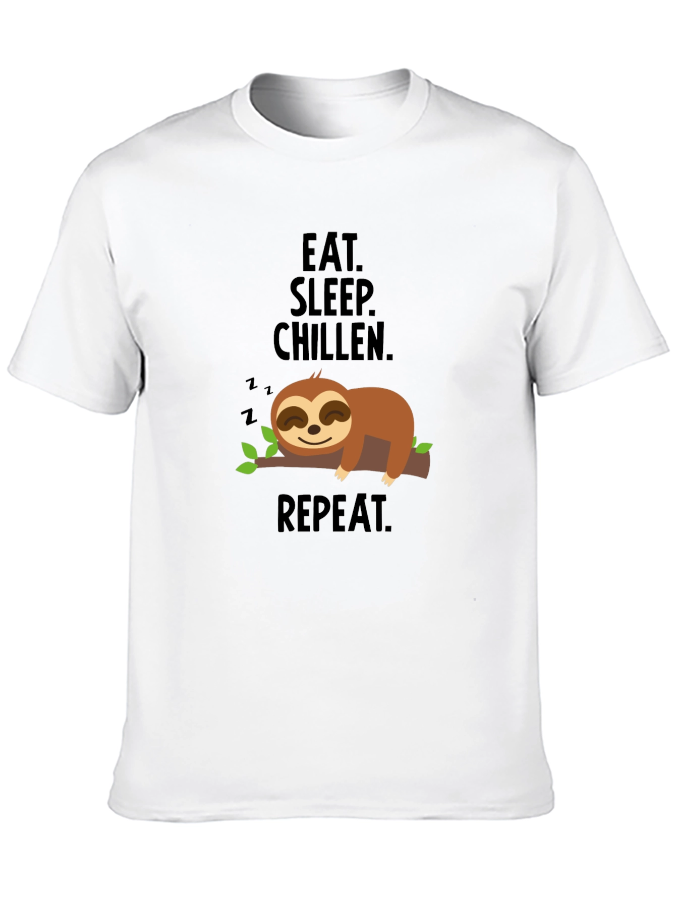 Eat Sleep Chillen Sloth Graphic T-Shirt