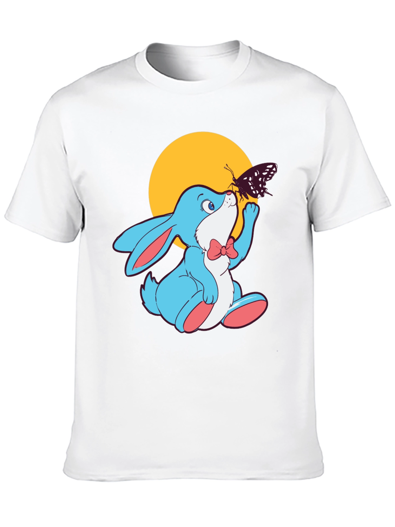 Cute Bunny with Butterfly Graphic T-Shirt