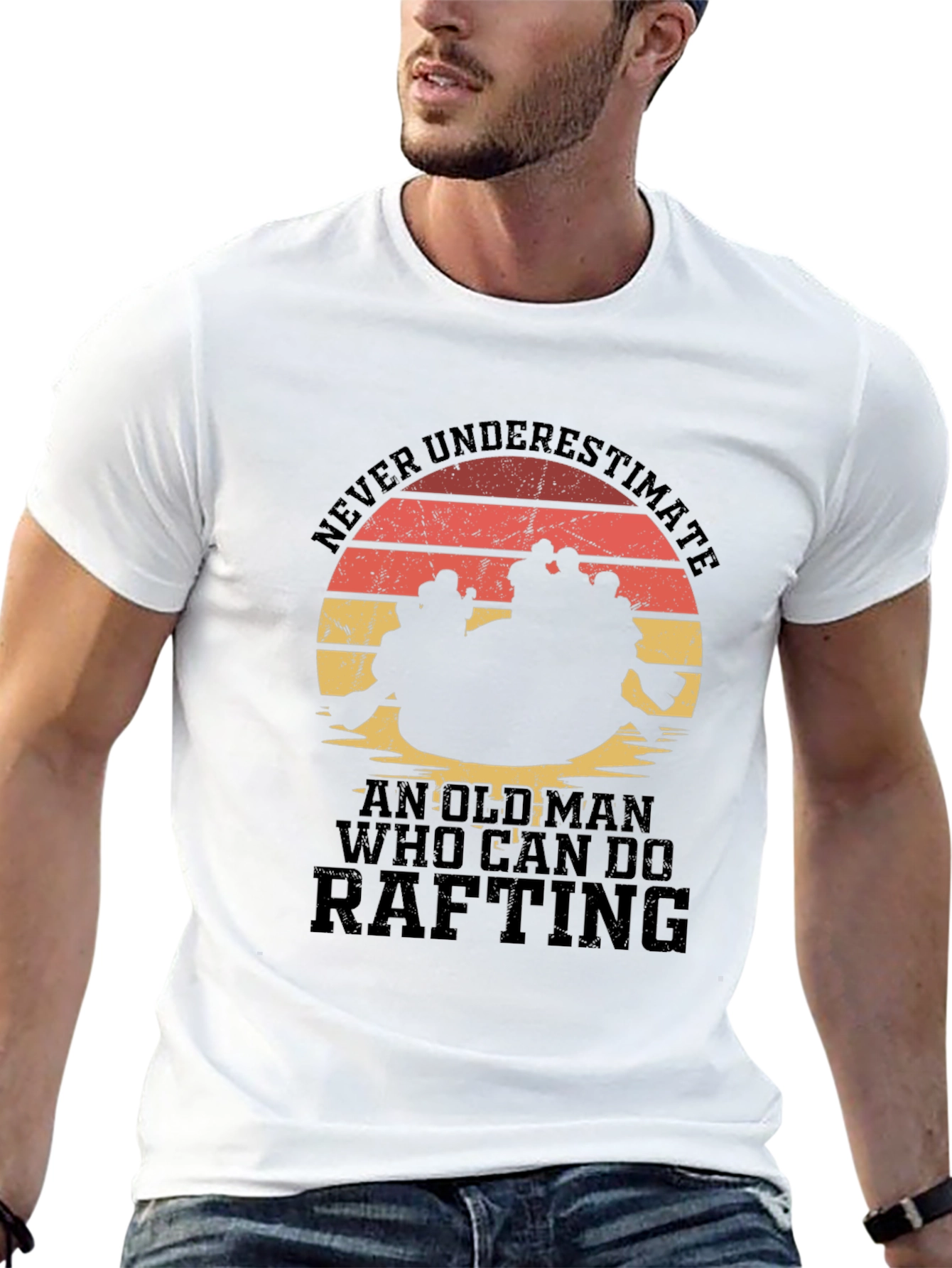 Rafting Old Man Graphic T-Shirt