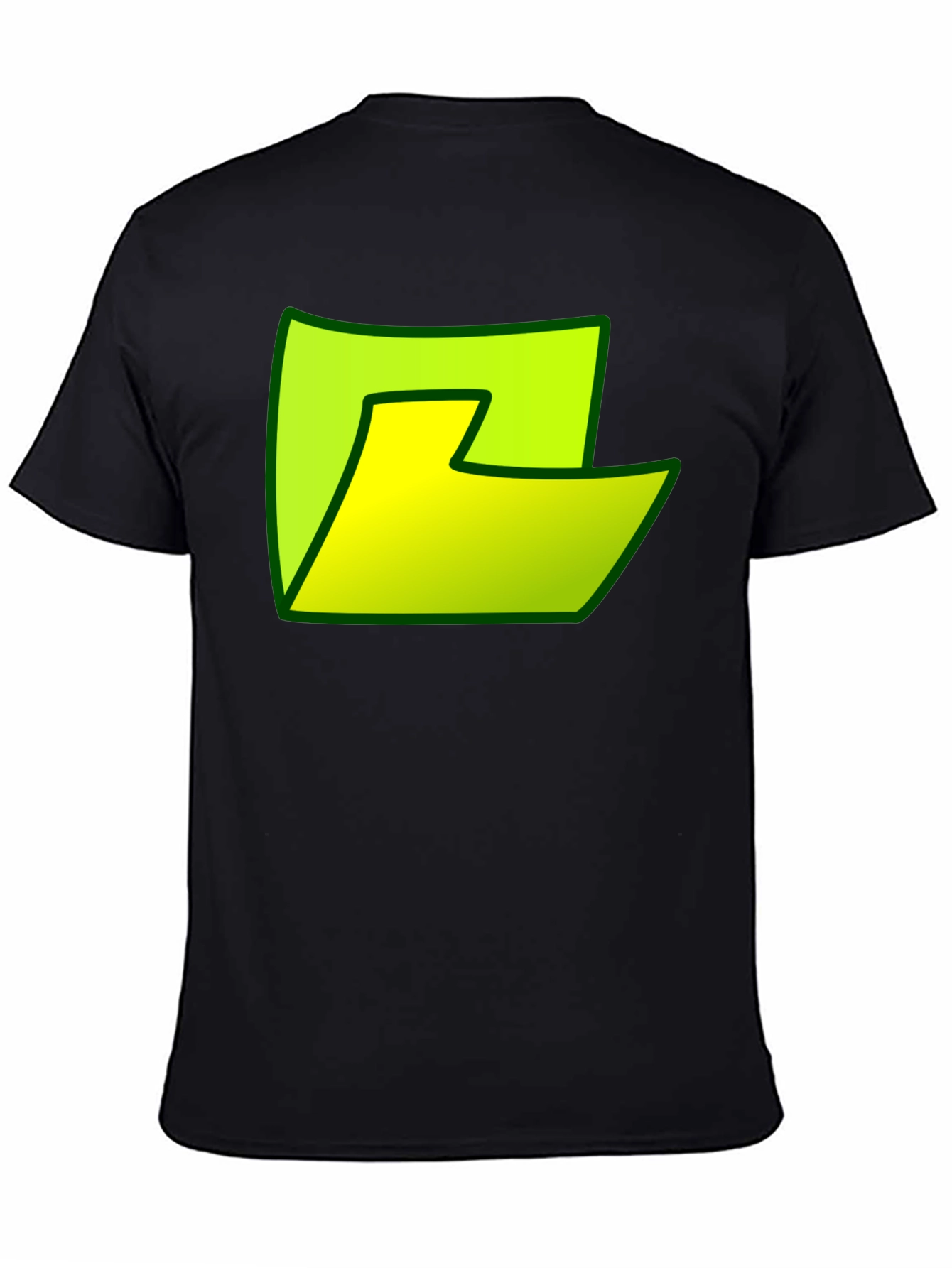 Abstract Green Graphic Print Black T-Shirt