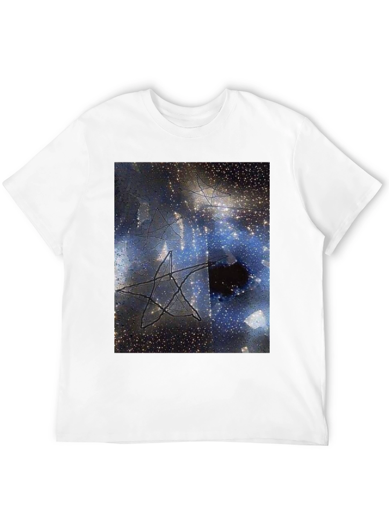 Cosmic Star Graphic Tee - Black Cotton T-Shirt