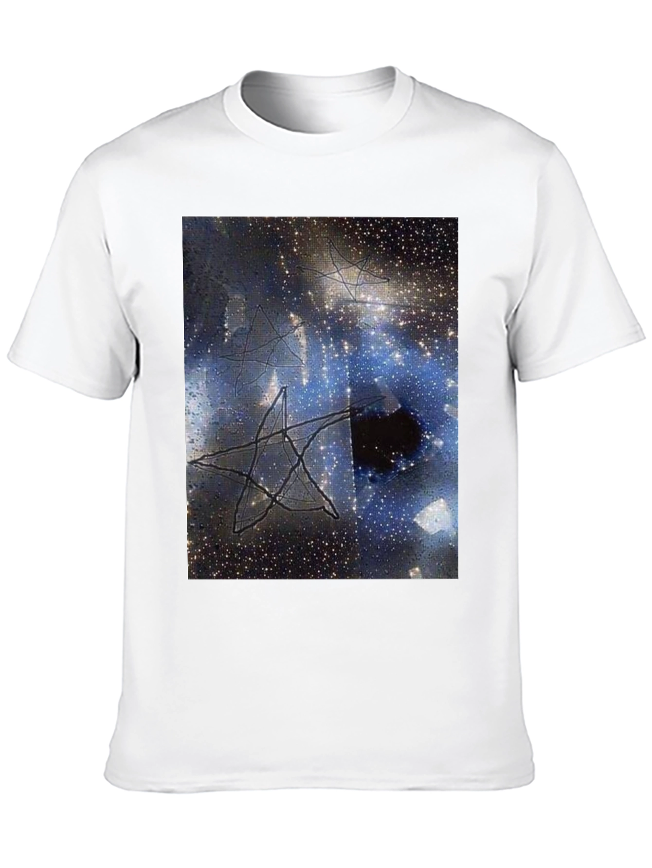 Cosmic Star Graphic Tee - Black Cotton T-Shirt