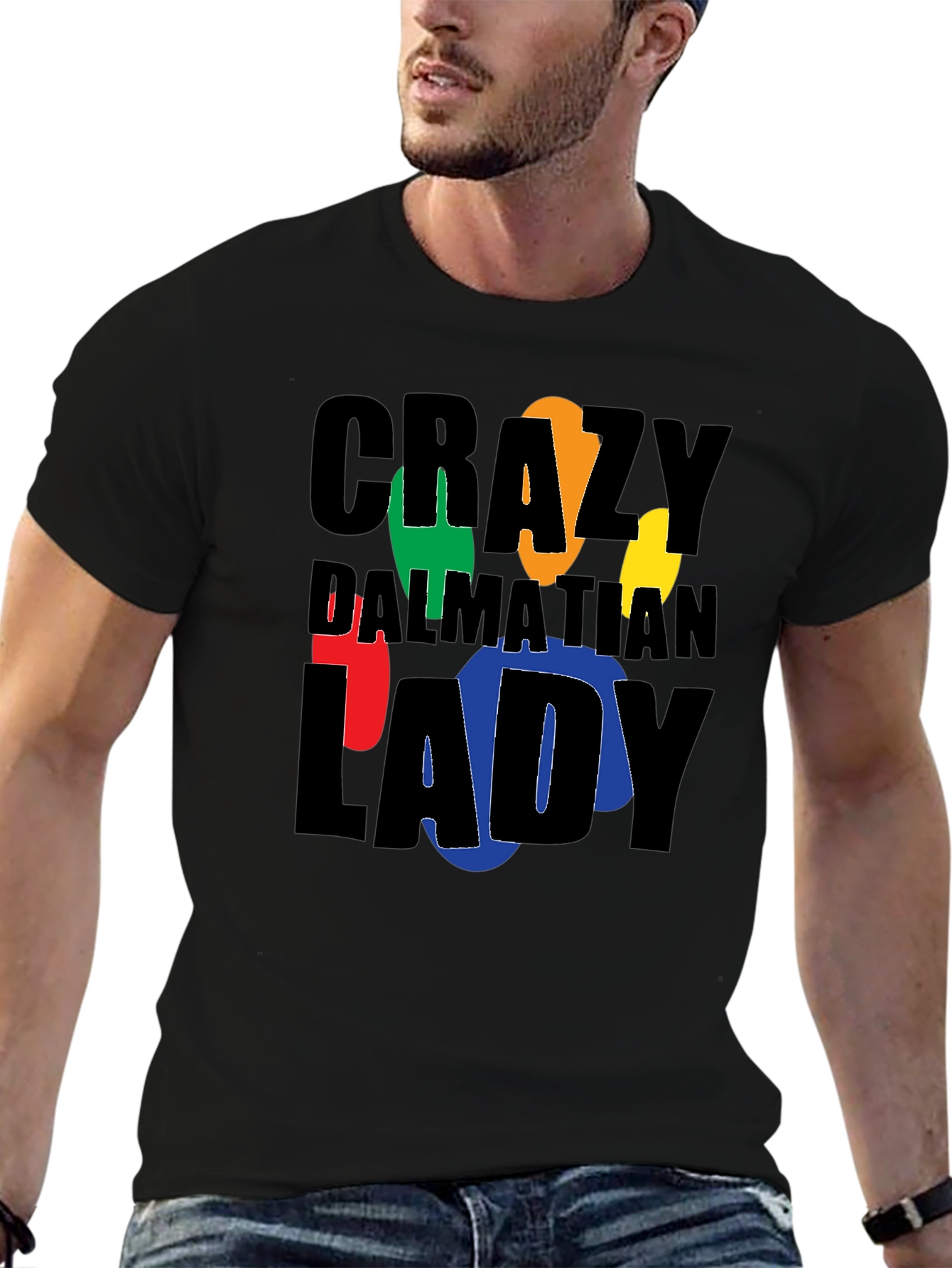 Crazy Dalmatian Lady Graphic T-Shirt