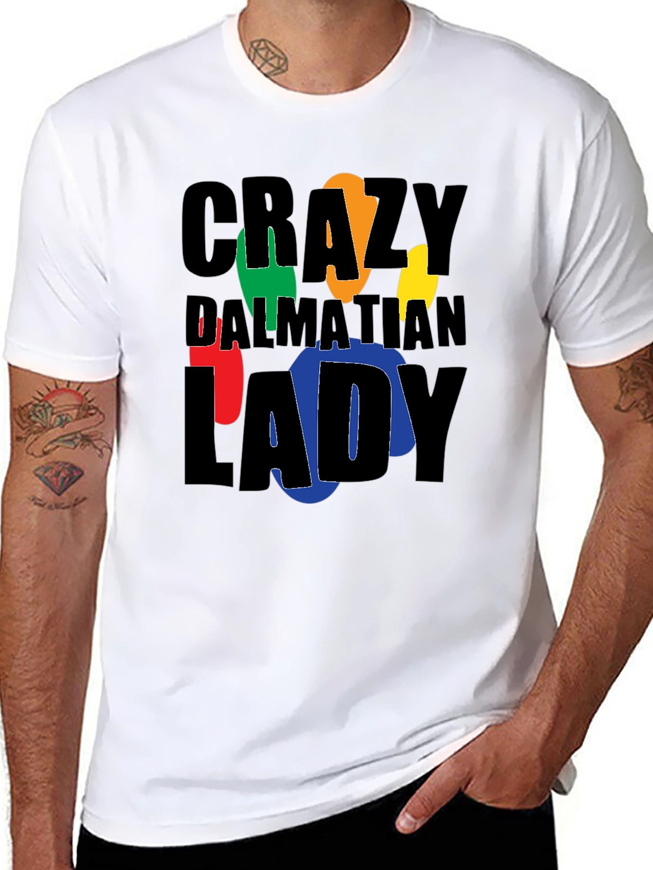 Crazy Dalmatian Lady Graphic T-Shirt