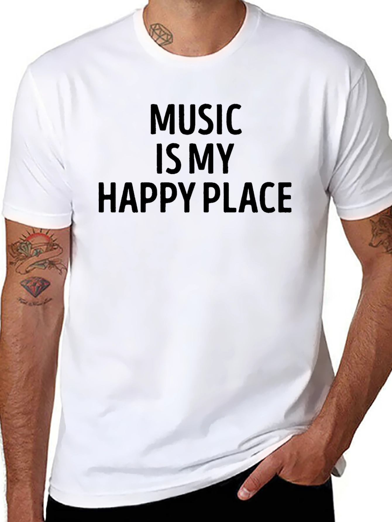 Music is My Happy Place Graphic T-Shirt