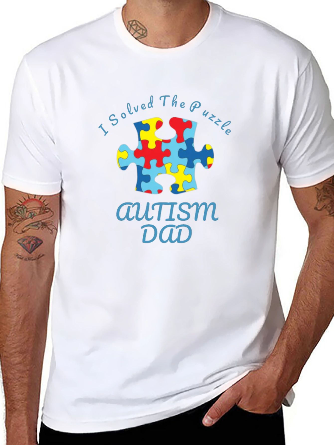 Autism Dad Puzzle Piece T-Shirt