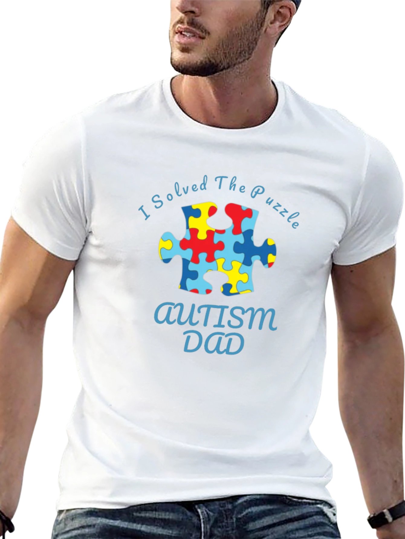 Autism Dad Puzzle Piece T-Shirt