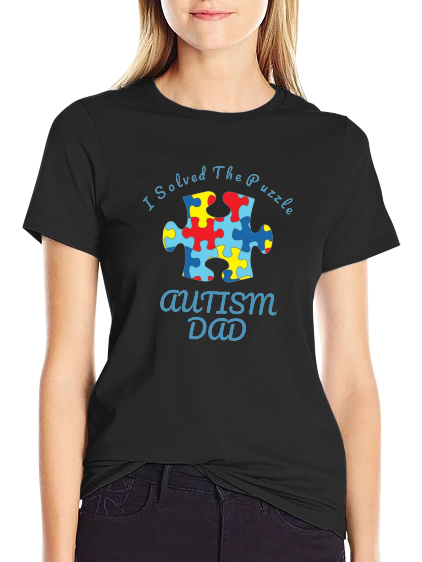 Autism Dad Puzzle Piece T-Shirt