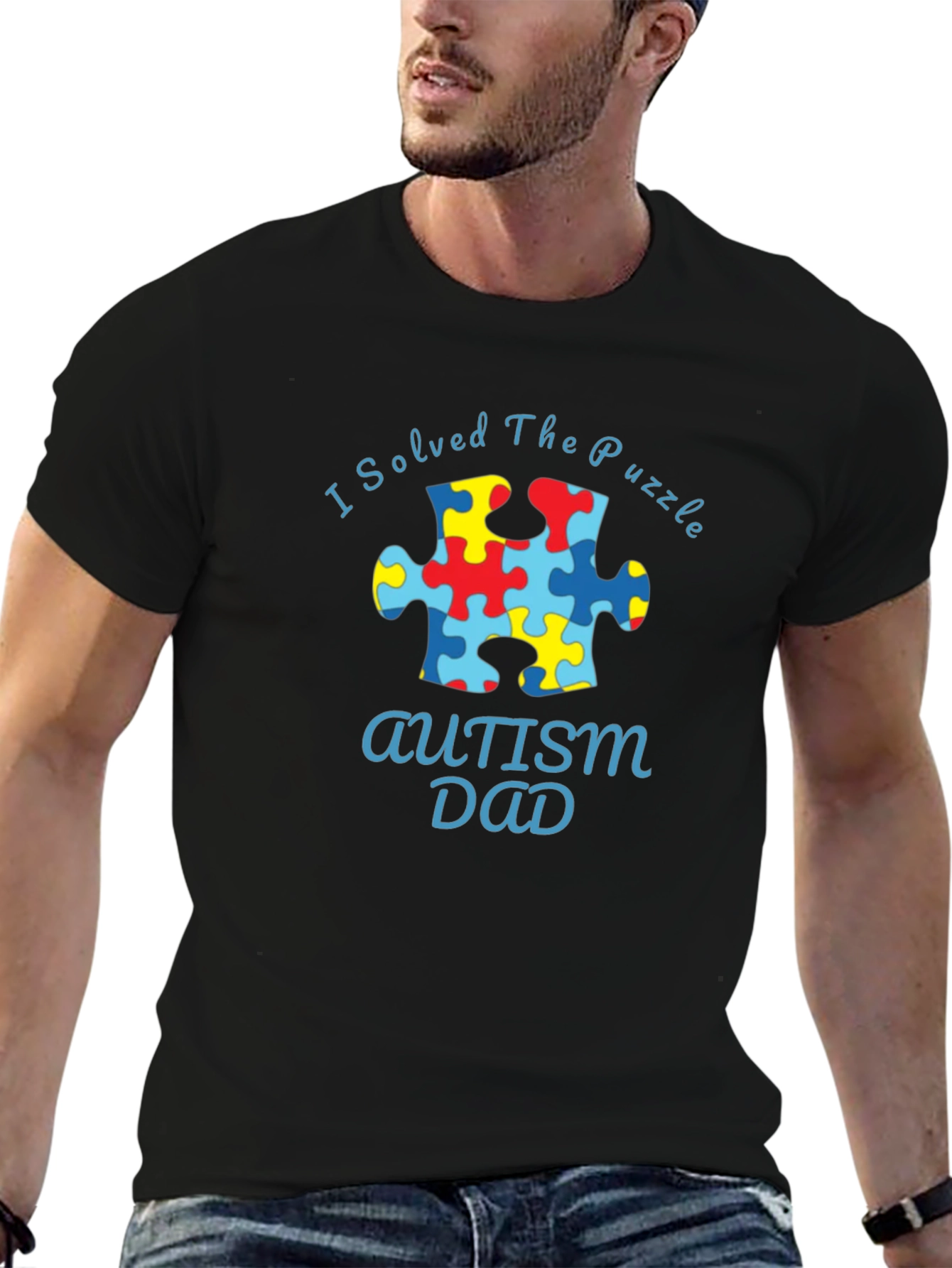 Autism Dad Puzzle Piece T-Shirt