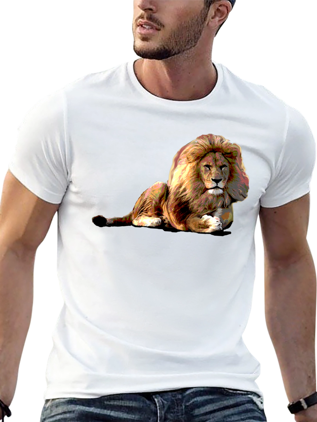 Lion Graphic Black T-Shirt - Wild Style