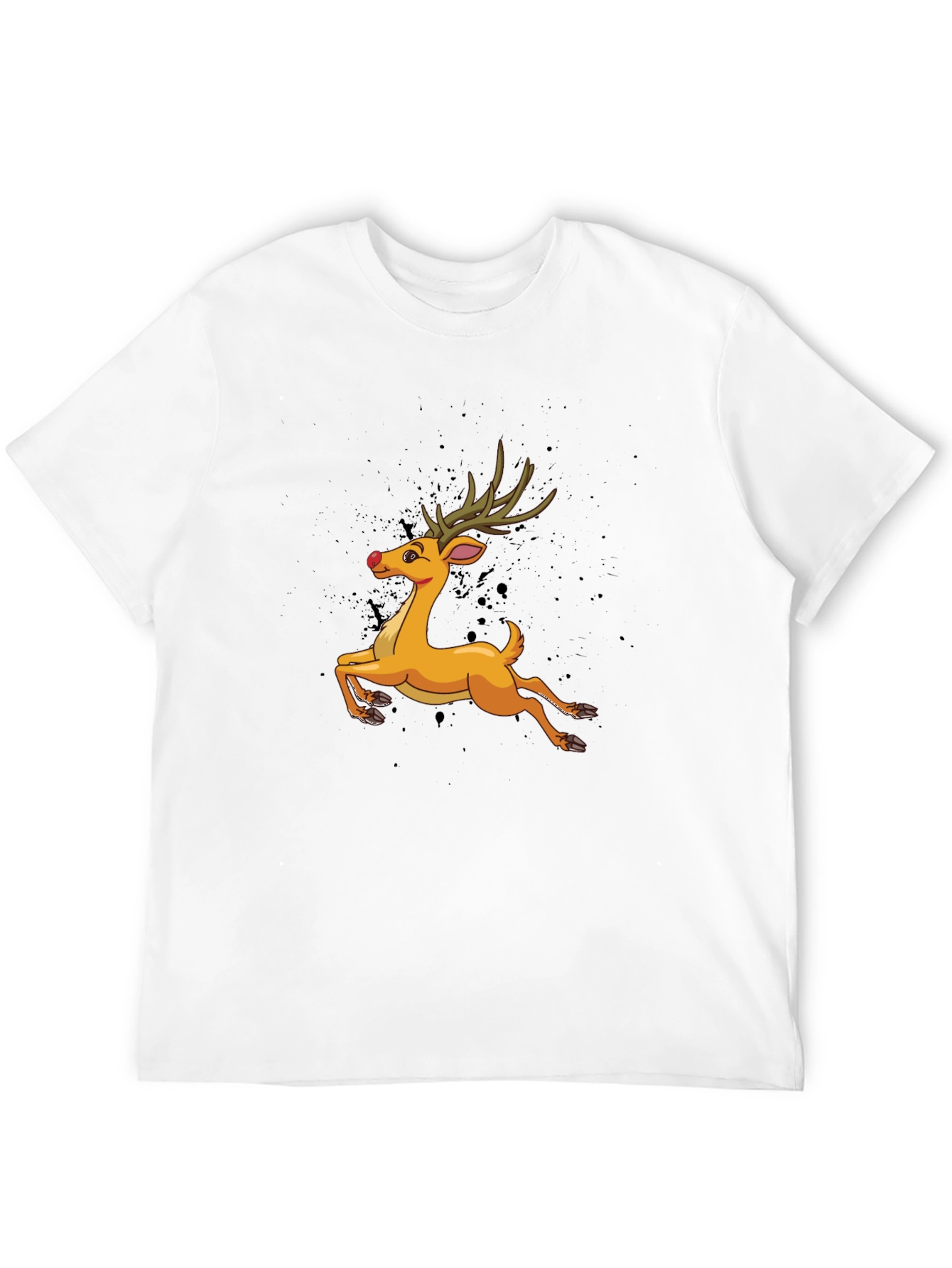 Reindeer Graphic T-Shirt - Festive Holiday Style