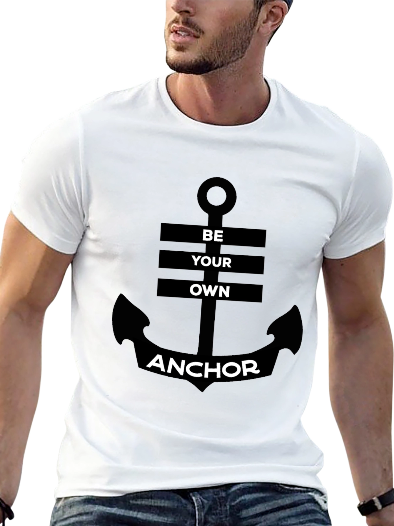 Be Your Own Anchor Black Graphic Tee